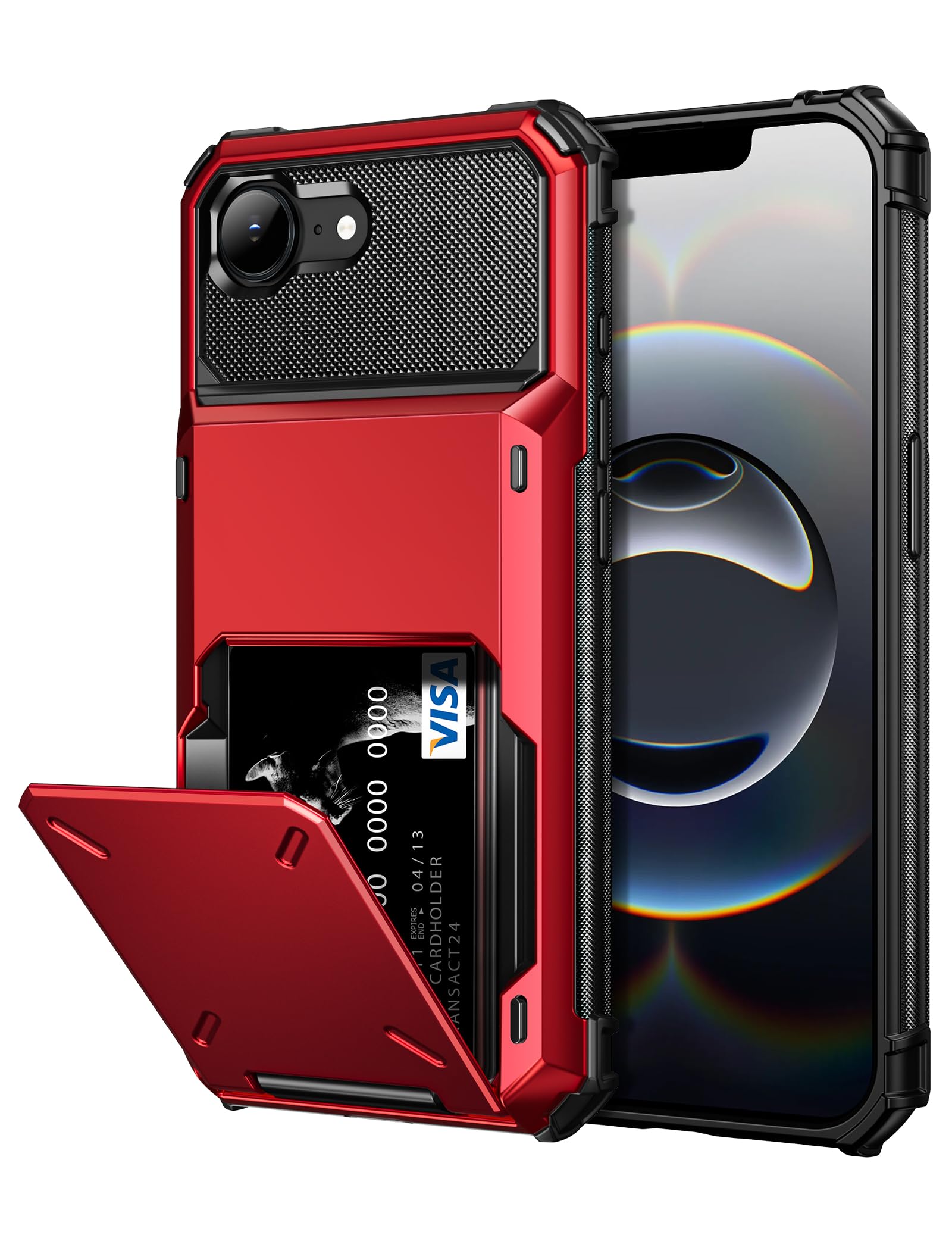Vofolen for iPhone 17e Case/iPhone 16e Case Wallet with Card Holder Red