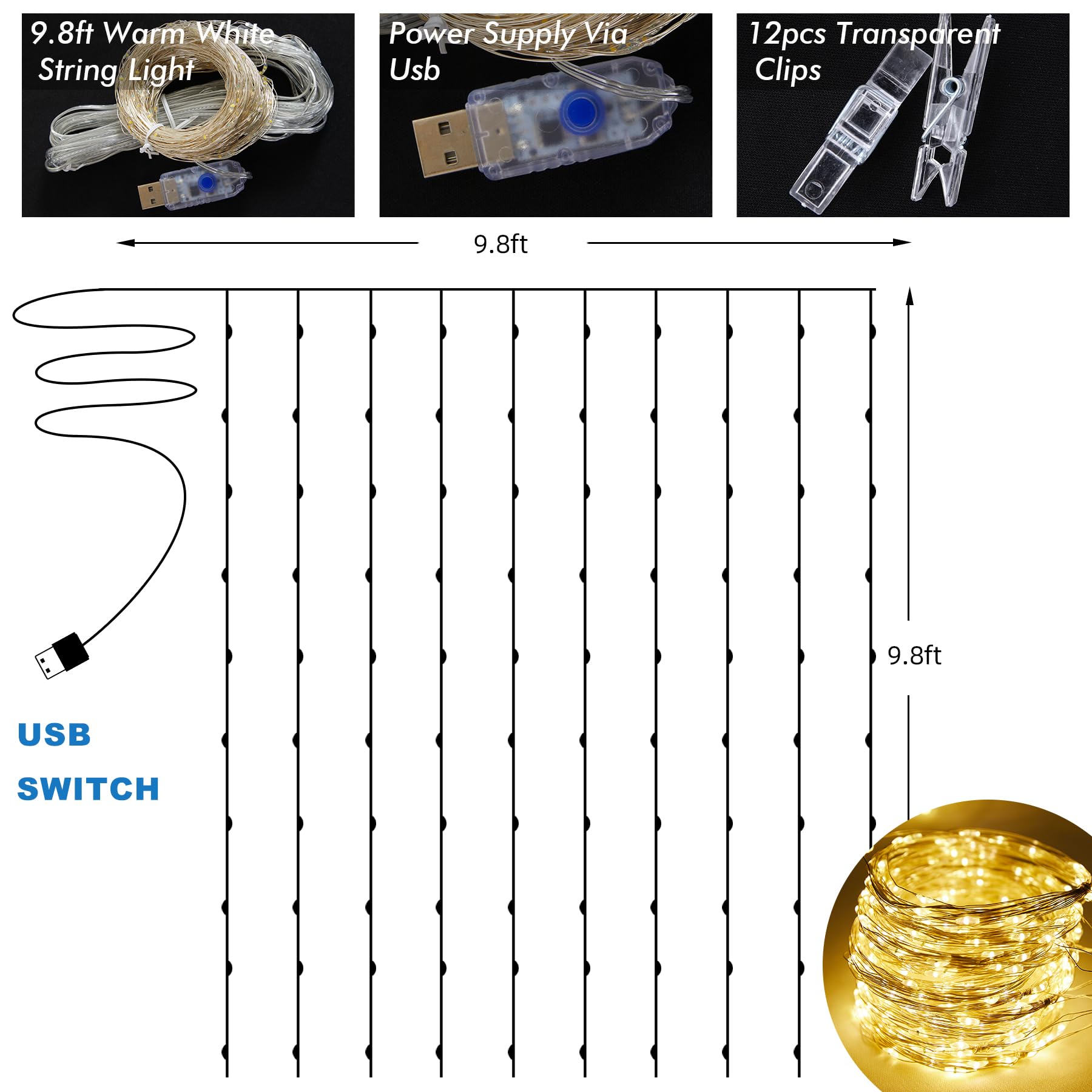 10  10Ft Pink Tulle Backdrop Curtain With Lights String For Parties, Sheer Curtain Backdrop Drapes For Wedding Party Home Decora