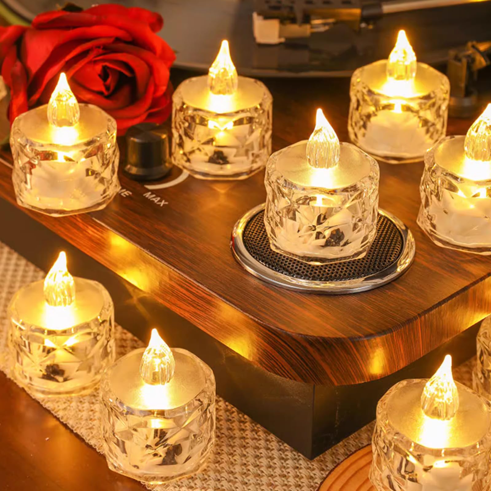 Aymxzt 12 Pack Flameless Battery Operated Candle, Tea Lights Battery Operated Led Small Round Candles For Wedding, Dining Table,