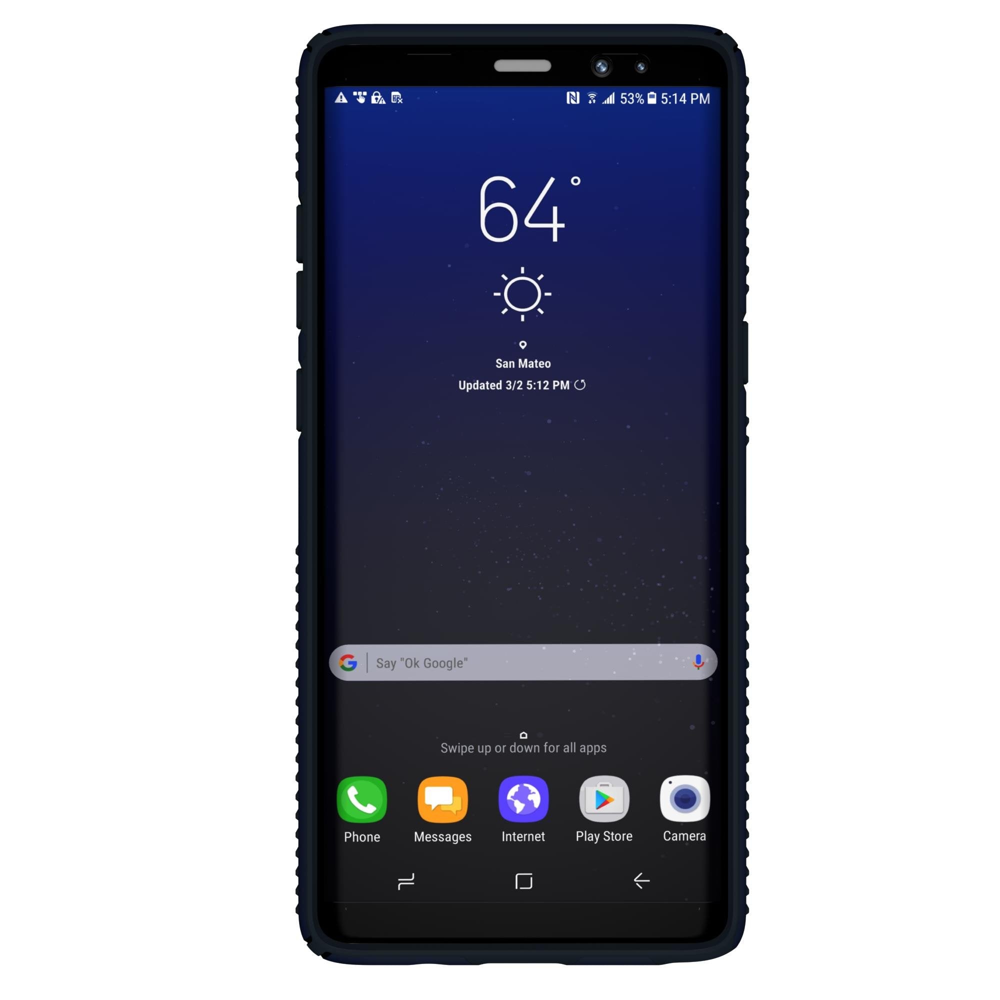 Speck Presidio Grip Cell Phone Case for Samsung Galaxy Note8 Polycarbonate Eclipse Blue/Carbon Black