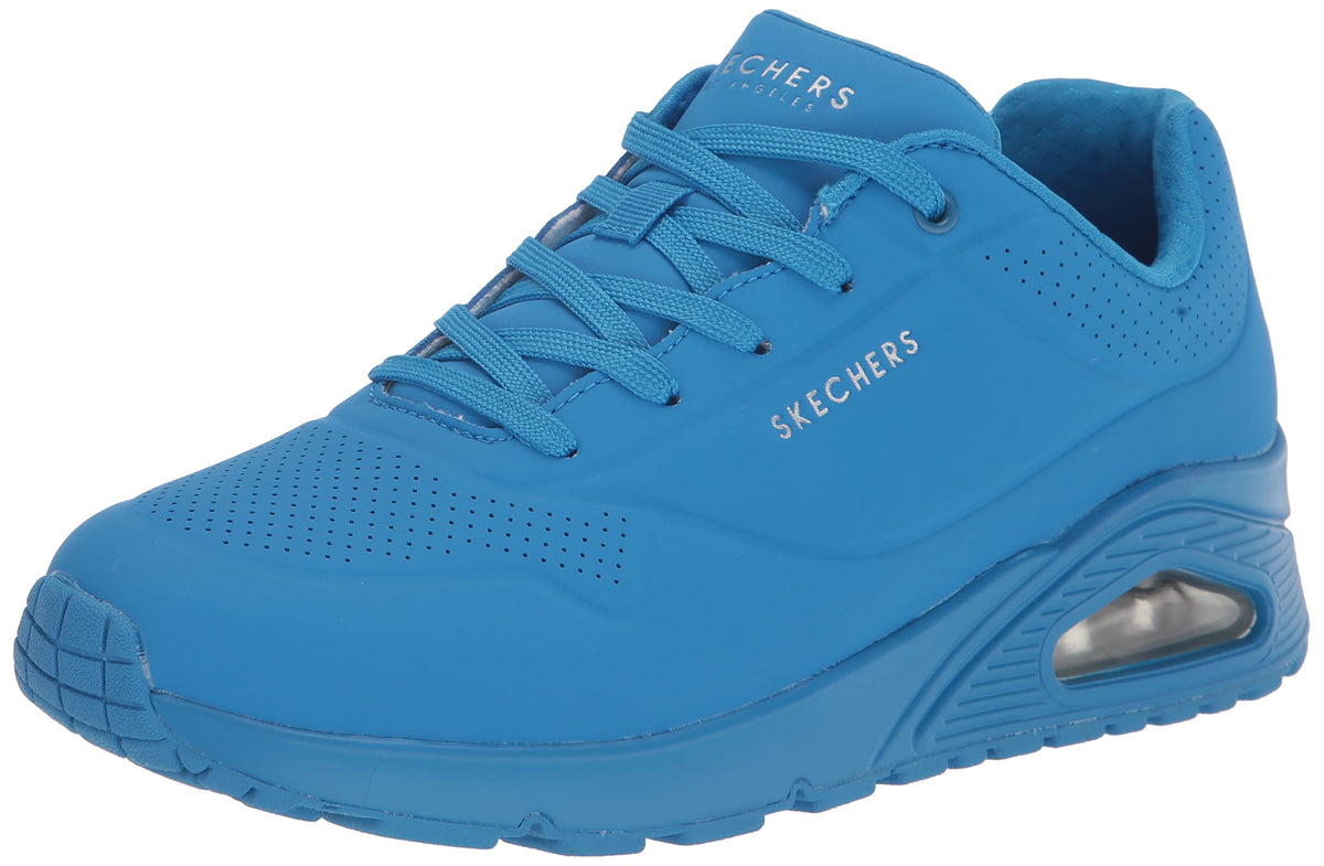 Skechers Womens Uno Night Shades Sneaker, Blu, 8 Wide