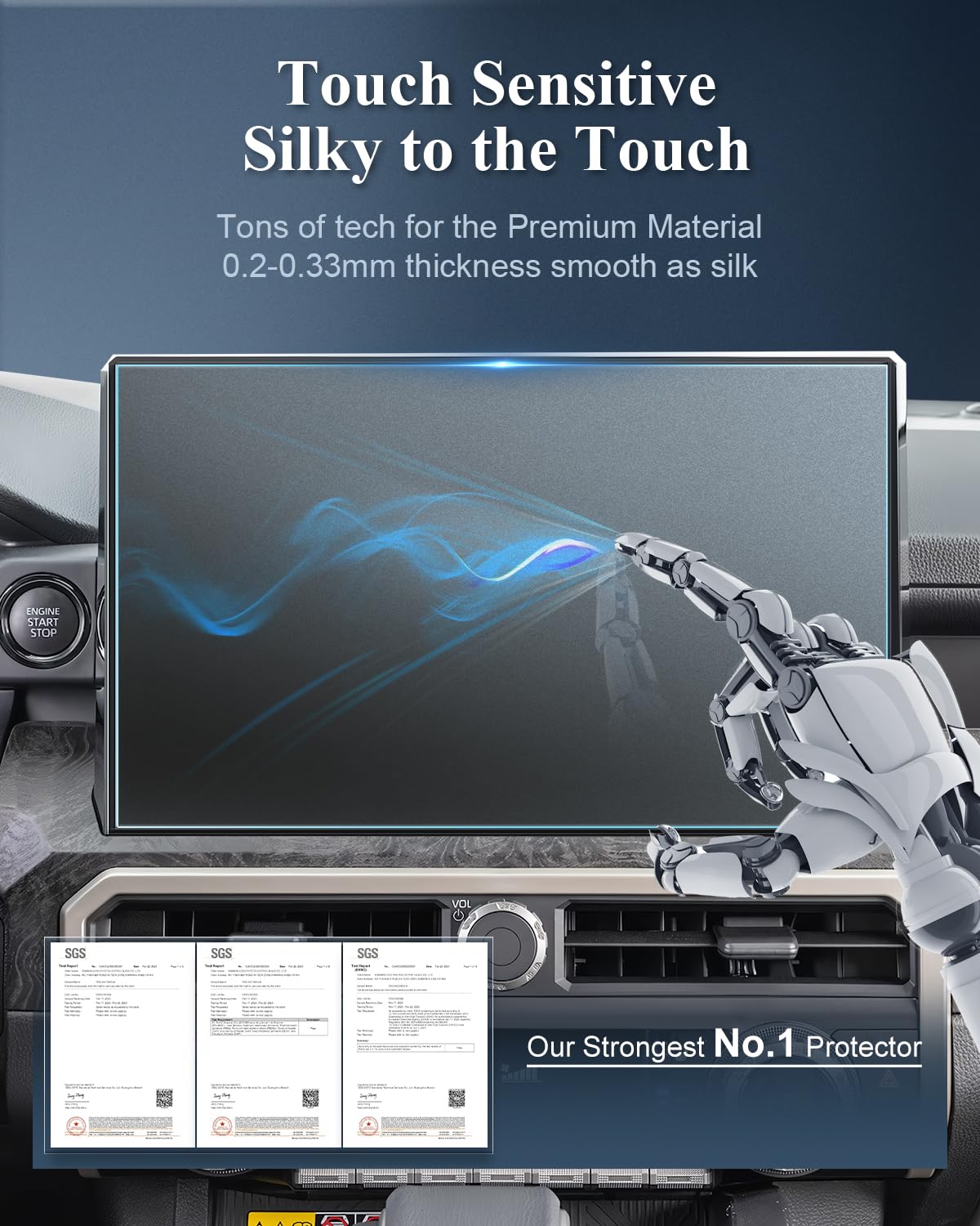 Bibibo For 2024 2025 Toyota Tacoma Accessories Screen Protector 2024 2025 Toyota Tacoma Limited /Trailhunter/Trd Pro 14' Frosted Matte Protective Film [Anti Glare& Scratch Ultra Clear] Toyota Tacoma Accessories 2024 2025 Tacoma