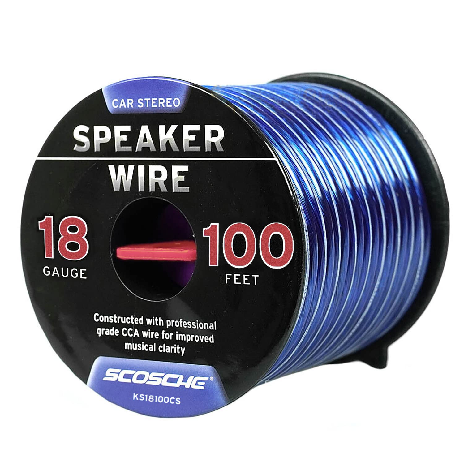 Scosche Ks18100Cs 18 Gauge Cca Car Stereo Speaker Wire   18 Awg Audio Cable For Automotive Sound Systems   Copper Clad Aluminium