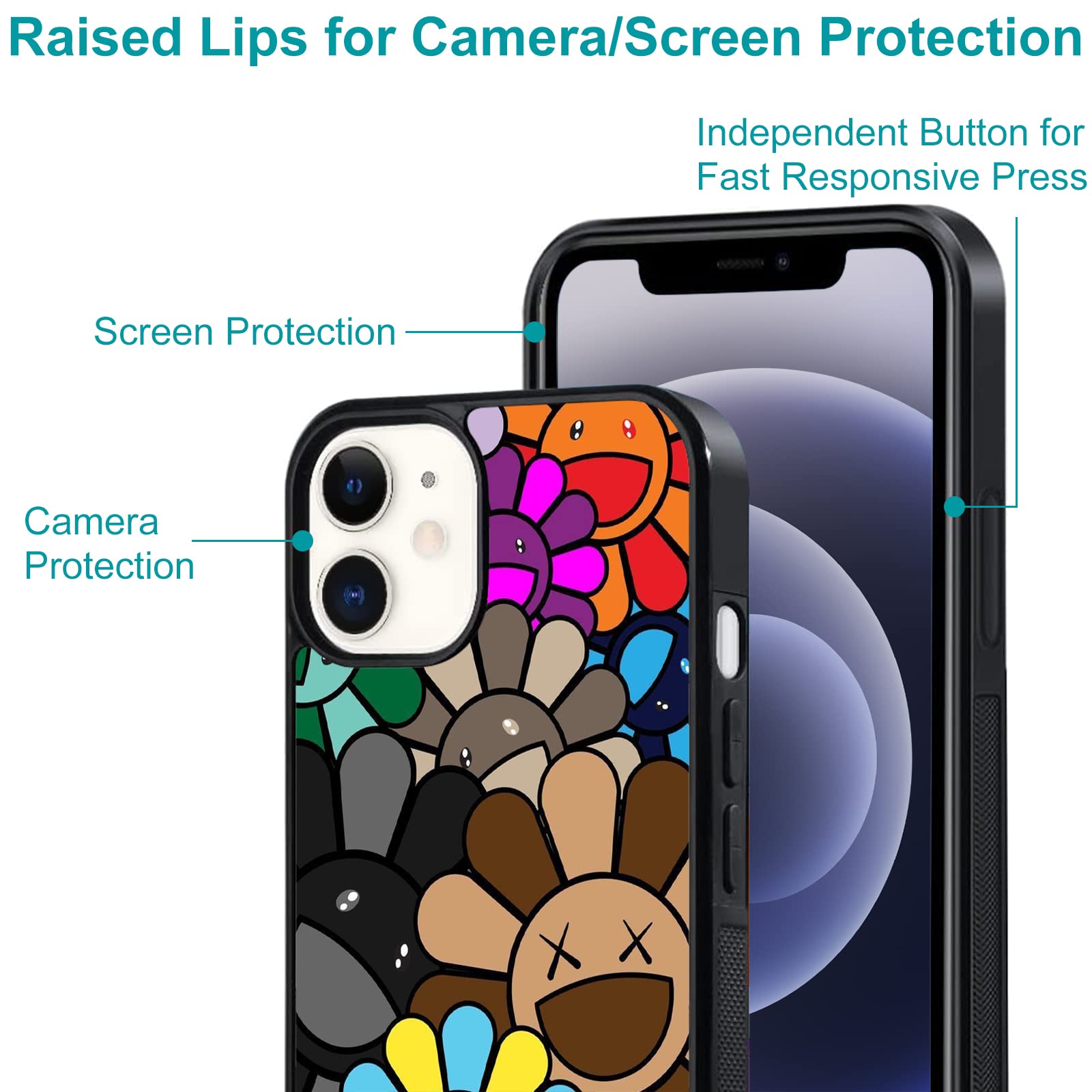 Unnkine Cute Flower Case For Iphone 13 Pro Max Girls Women Lovely Floral Design Soft Tpu Hard Back Shockproof Anti Scratch Prote