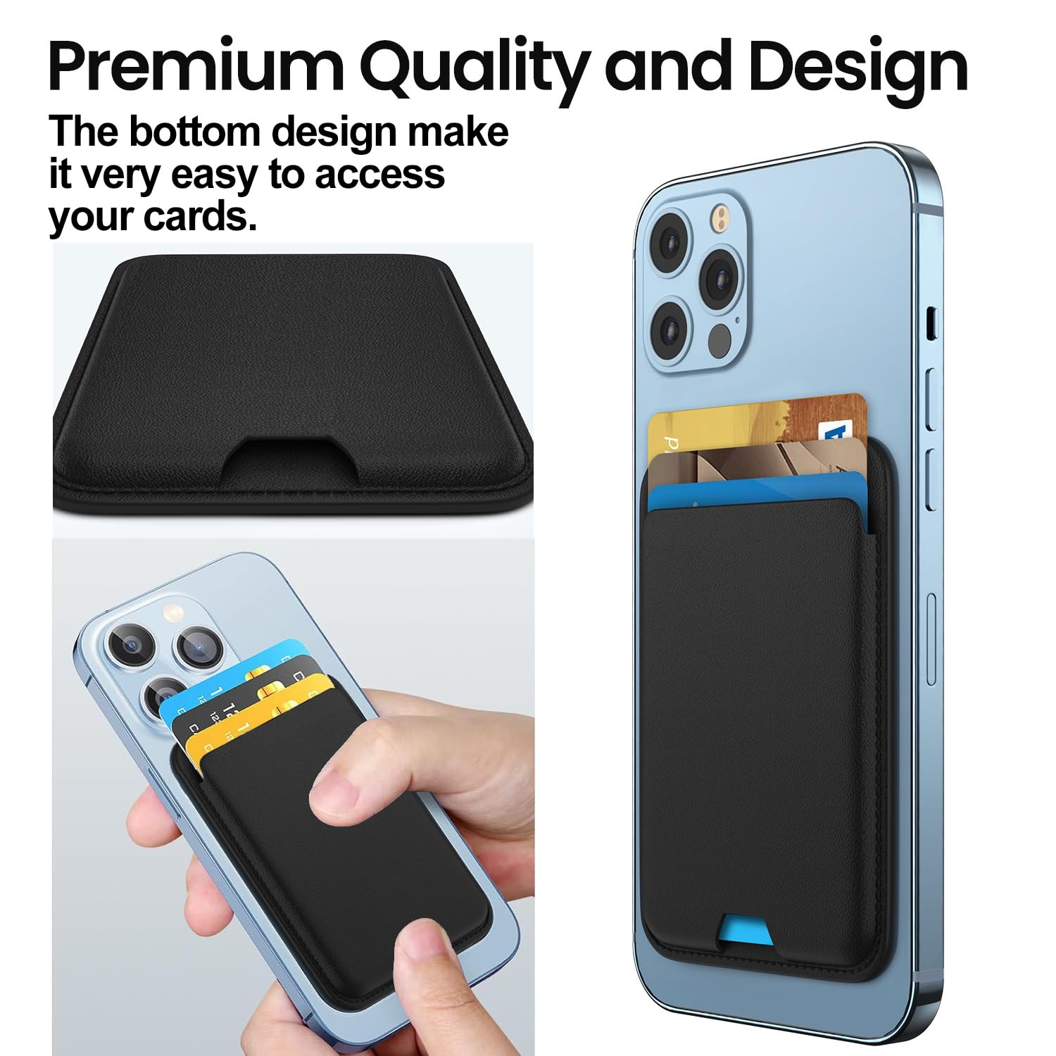 [2 Pack] Magnetic Wallet Card Holder Compatible With Magsafe Wallet For Iphone 15 Pro Max/15 Pro/15/15 Plus/Iphone 14 Model, Mag