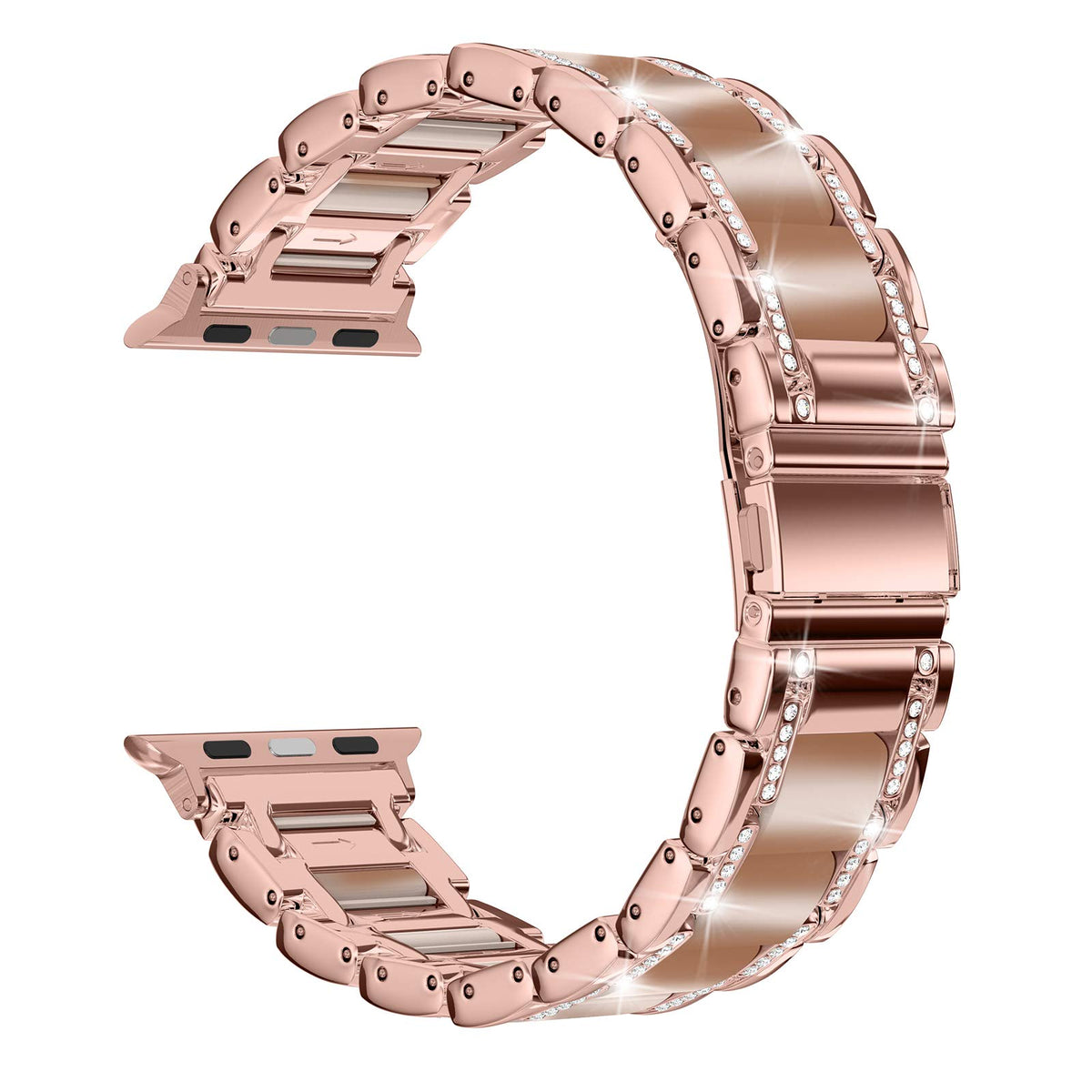Moolia Metal Band Compatible With Apple Watch Band 38Mm 40Mm 41Mm Women Rhinestones Resin Wristband Bling Diamond Bracelet Repla
