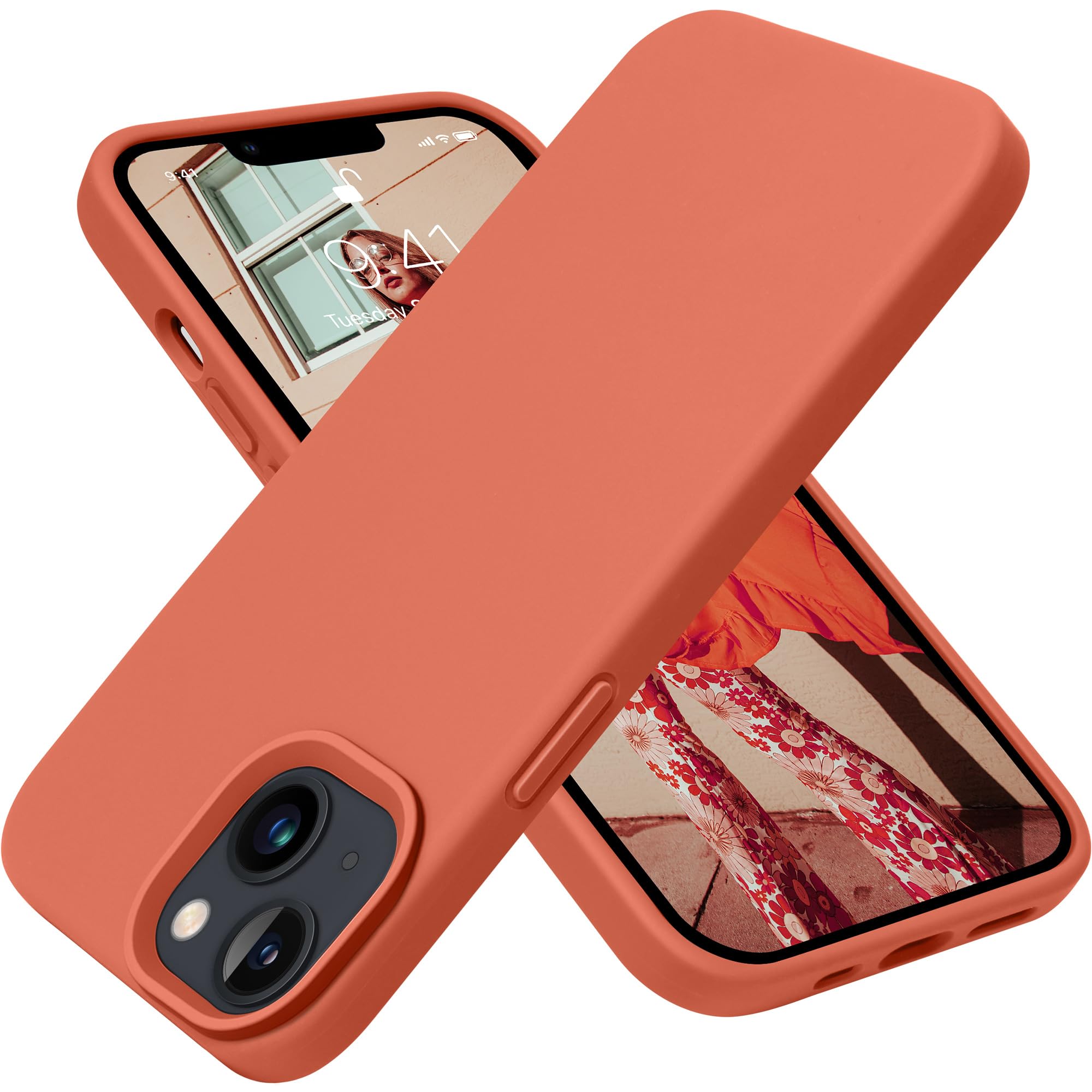 Otofly Designed For Iphone 13 Case, Silicone Shockproof Slim Thin Phone Case For Iphone 13 6.1 Inch (Pink Pomelo)