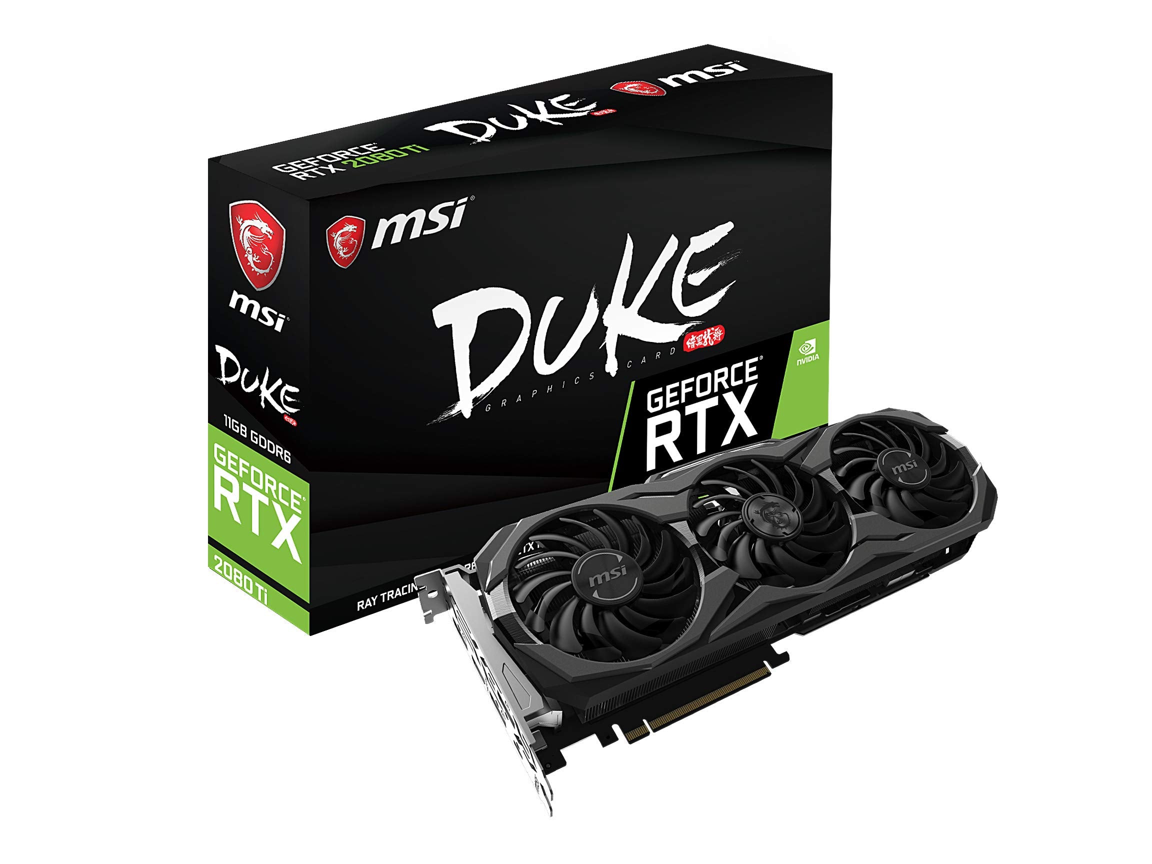 Msi Gaming Geforce Rtx 2080 Ti Gdrr6 352 Bit Hdmi/Dp/Usb Ray Tracing Turing Architecture Graphics Card (Rtx 2080 Ti Duke 11G Oc)
