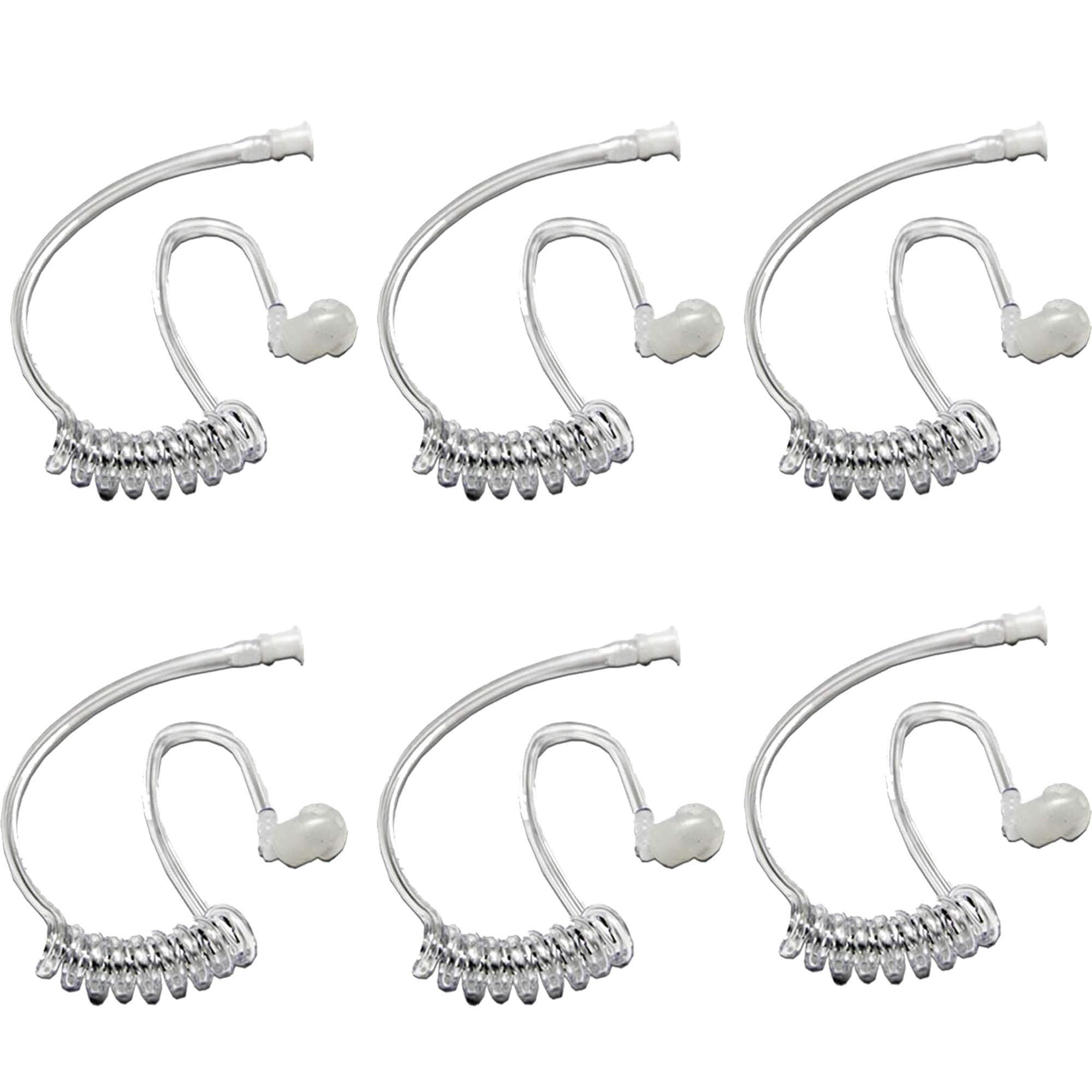 Samcom Replacement Kits Acoustic Tube/Clear Coil Compatible With Baofeng Kenwood Surveillance Radio Earpiece, Removable Stretchable Coil Acoustic Tube For Walkie Talkie Headset, 6 Pcs�