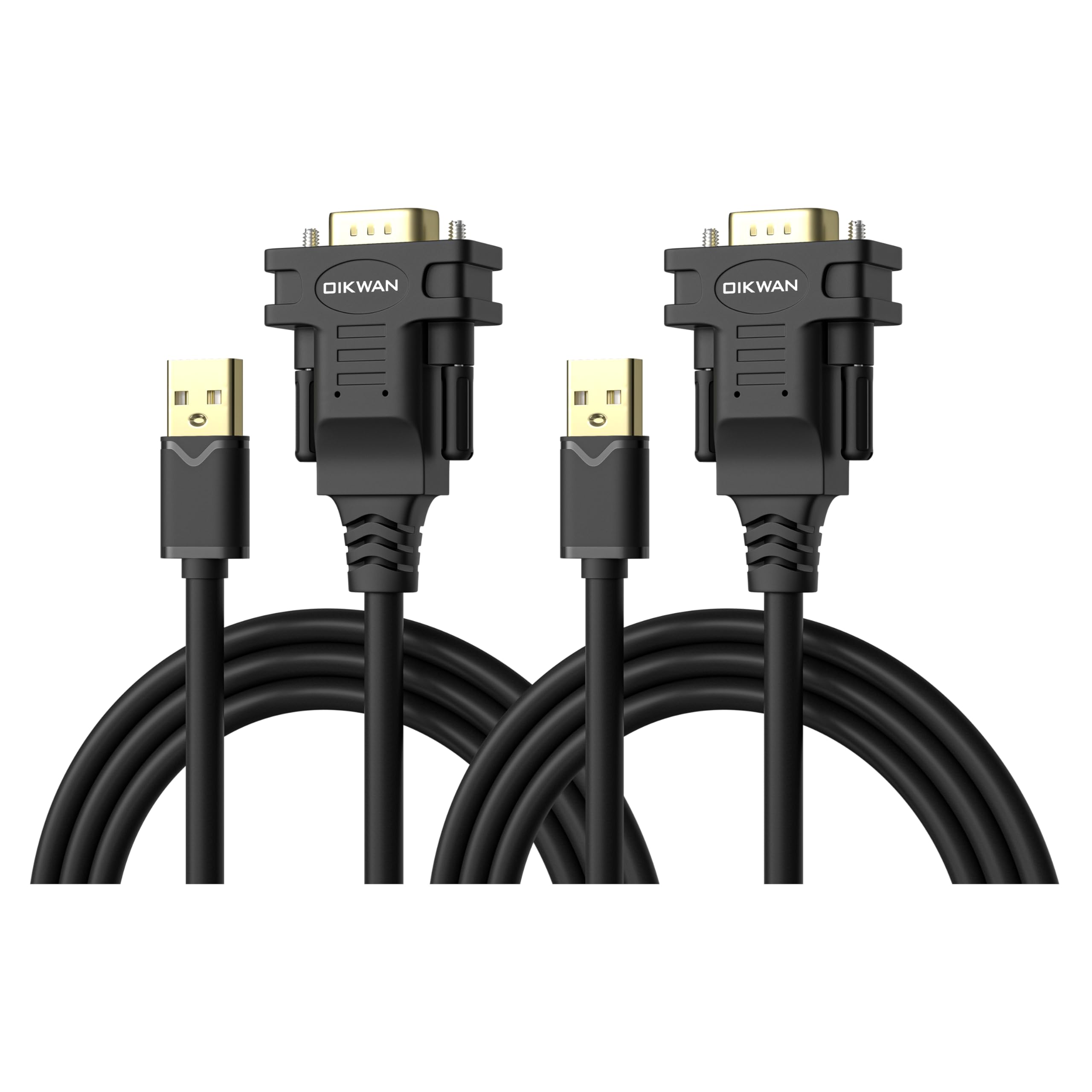Oikwan Usb To Rs232 Serial Db9 Male Cable, 2 Pack