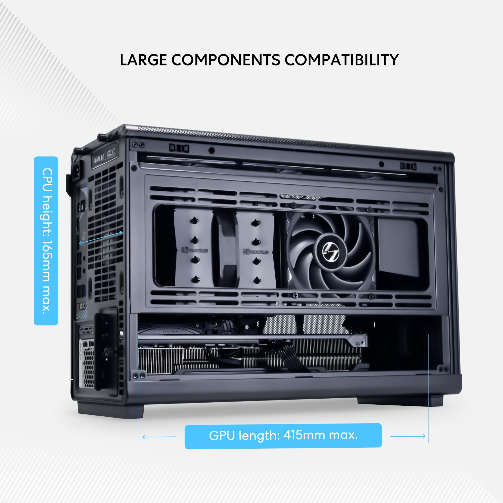 Lian Li A3 Matx 26.3L Micro Form Factor Chassis Flexible Power Supply Installation No Fans Included Supports 360Mm Aio Modularit