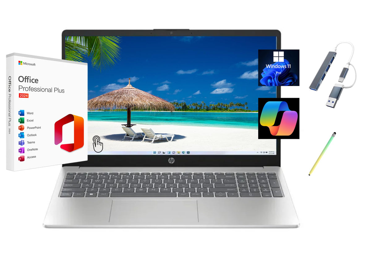 Hp 2025 15.6'' Hd Touchscreen Laptop, Free Lifetime Microsoft Office 2024, Intel Core I3-1315U, 8Gb Ram, 1Tb Ssd, Intel Uhd Grap