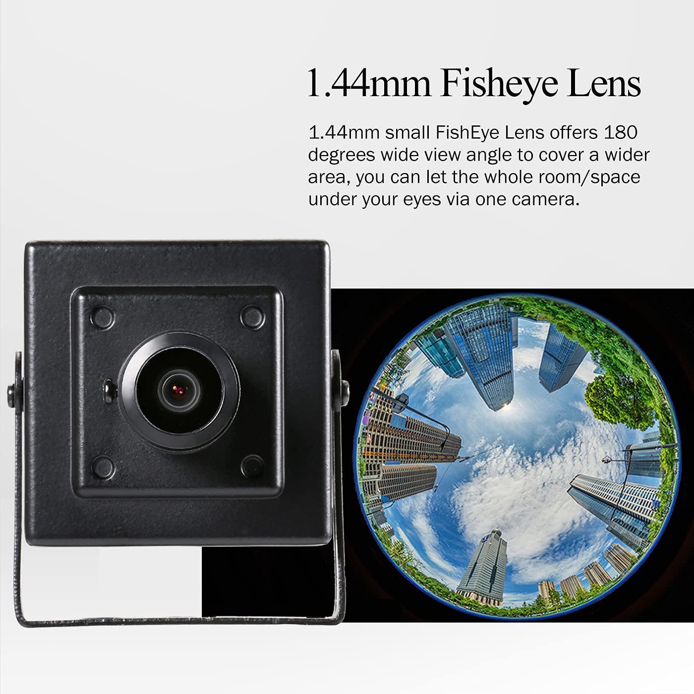 Revotech Mini Fisheye Poe Ip Camera, Hd 3Mp Indoor Security Camera 1.44Mm Lens 180 Degree Wide Angle P2P Remote View Cctv Video