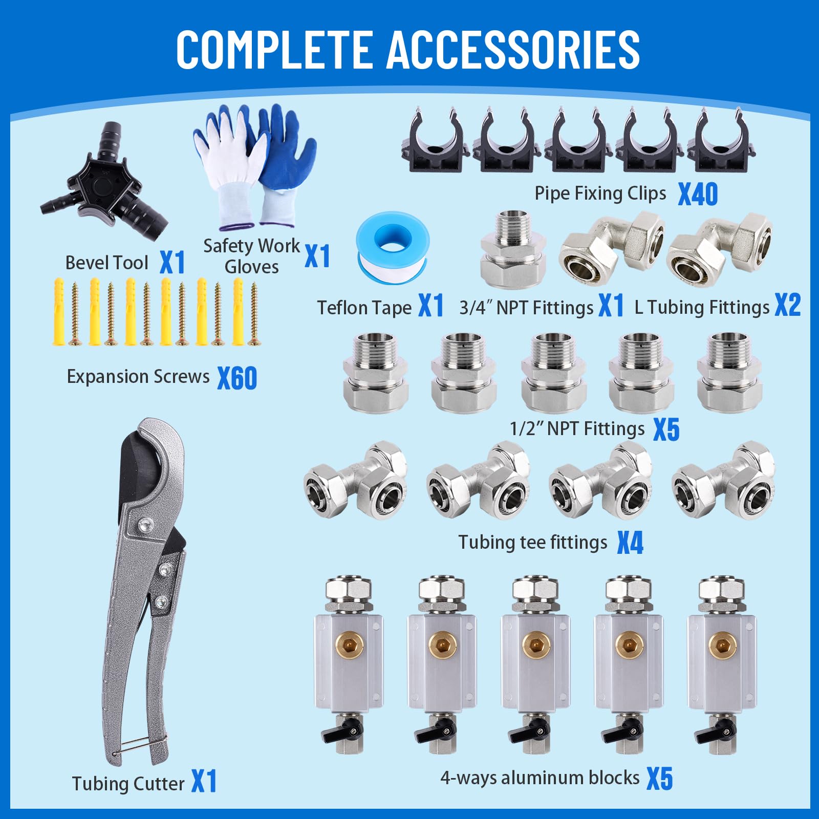 Shop Air Line Kit 3/4''?400Ft Hdpe Aluminum Hdpe Air Tubing Compressed Air Line Kit For Air Compressor Accessories Leak Proof&Ea