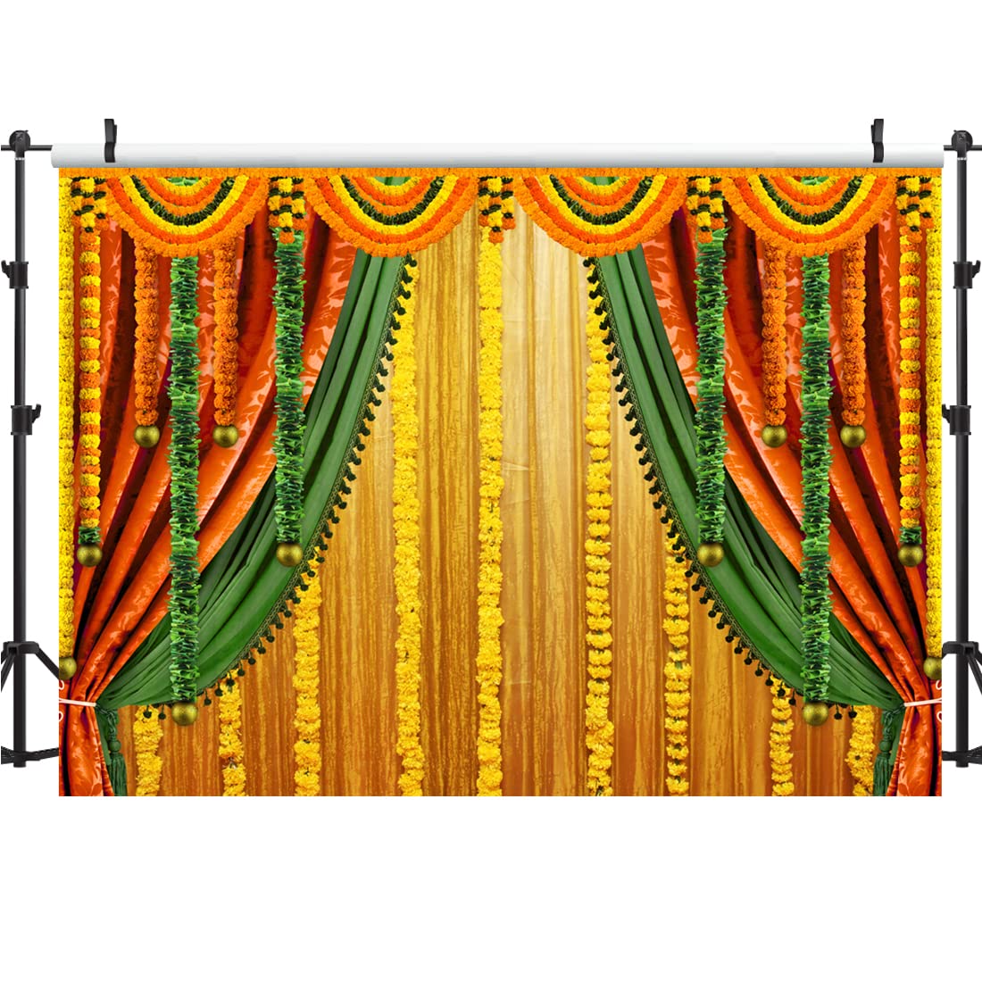 Lofaris India Pooja Photography Backdrop Puja Ganpati Pooja Traditional Mehndi Festival Background Diwali Decorations Wedding Pa