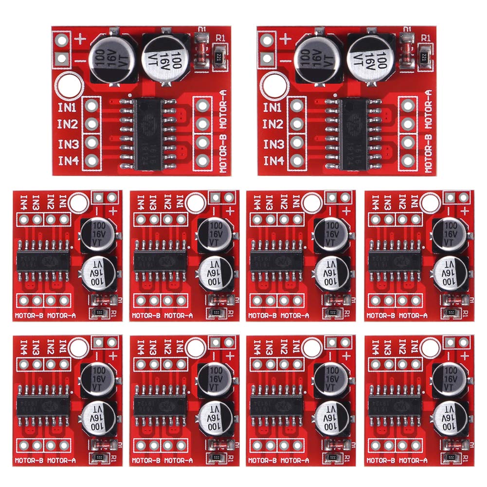 Aceirmc 10Pcs 1.5A 2 Way Dc Motor Driver Module Speed Dual H Bridge Replace Stepper L298N (Mini Controller Board)