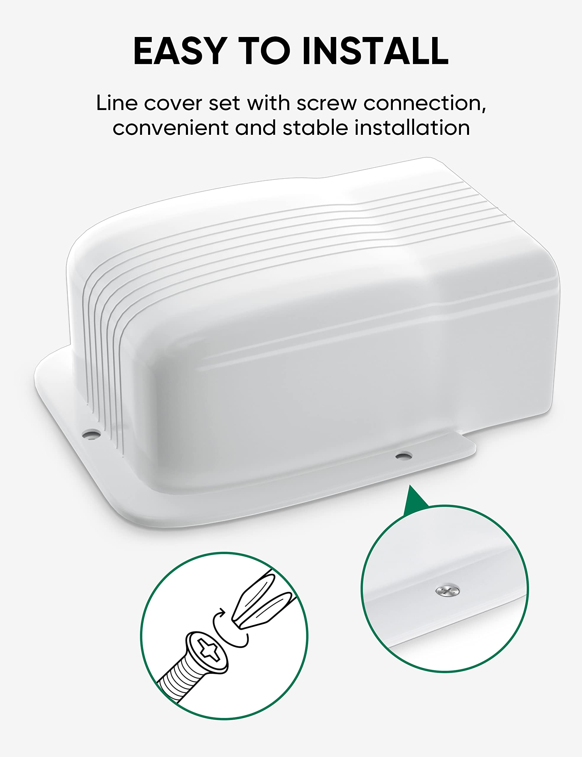 Plusluck 5'' Entry Wall Cover Line Cover Set Parts Pvc Accessory For Decorative For Ductless Mini Split, Central Ac And Heat Pum