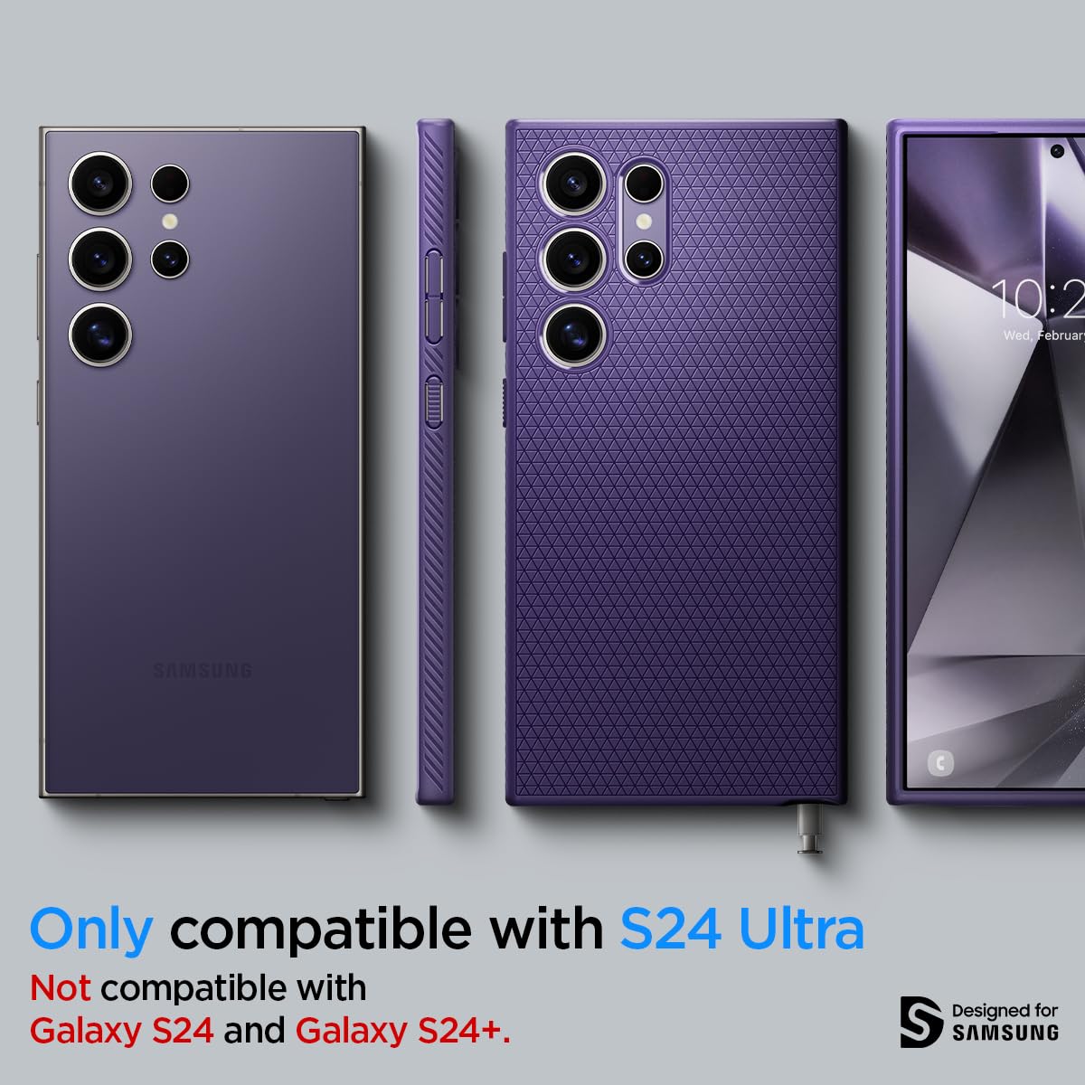 Spigen Liquid Air Designed For Galaxy S24 Ultra Case (2024) [Military Grade Protection]   Deep Purple