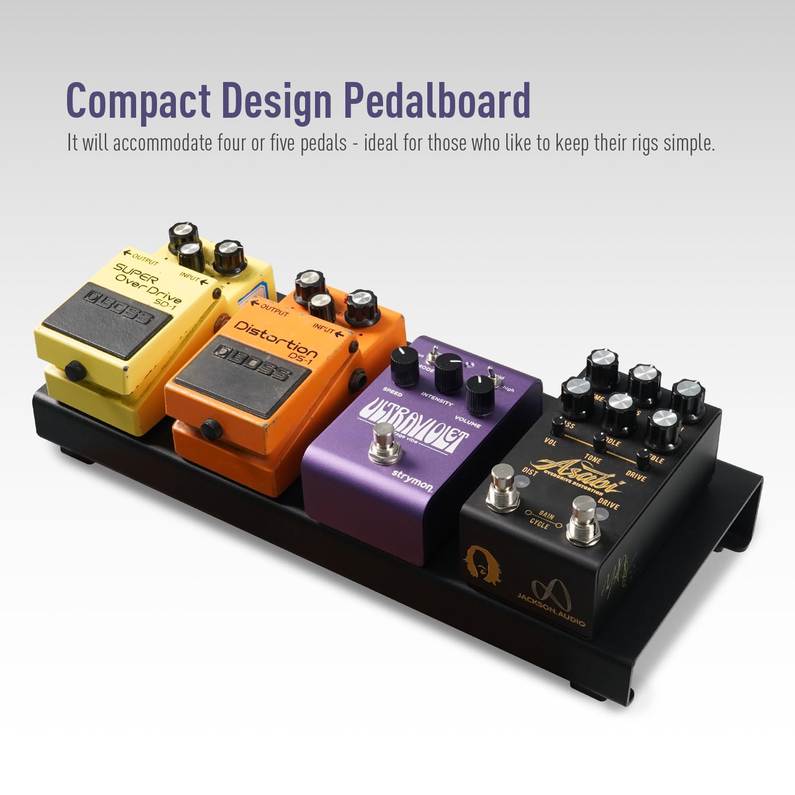 Vohalo Mini Guitar Pedal Board 14 Guitar Effects Compact Small Pedalboard With Pedals Mountain Tape, Cable Tie & Patch Cables, B