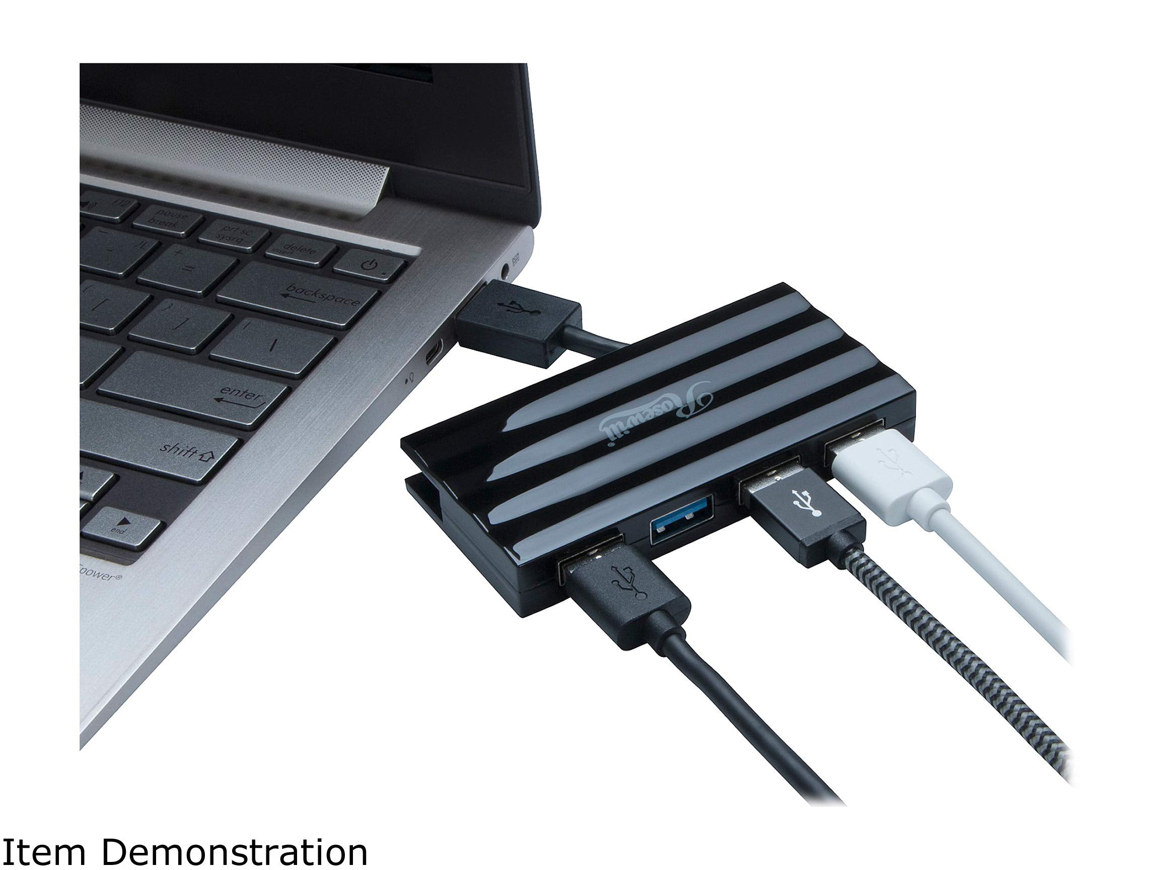 Rosewill Rhb 320B Usb 3.0 4 Ports Mini Hub With Built In Cable