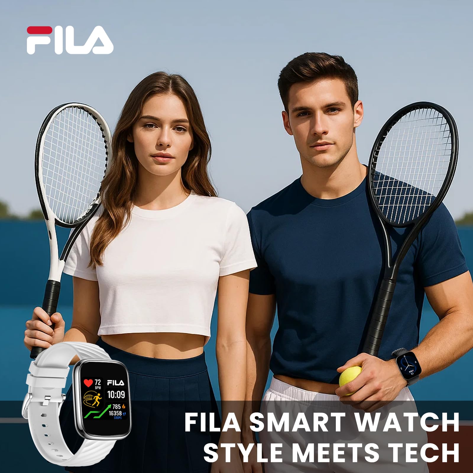 Fila Smart Watch For Men Women (Answer/Make Calls), 1.95'' Fitness Watch,Heart Rate/Sleep Monitor, Step Counter, Fitness Tracker