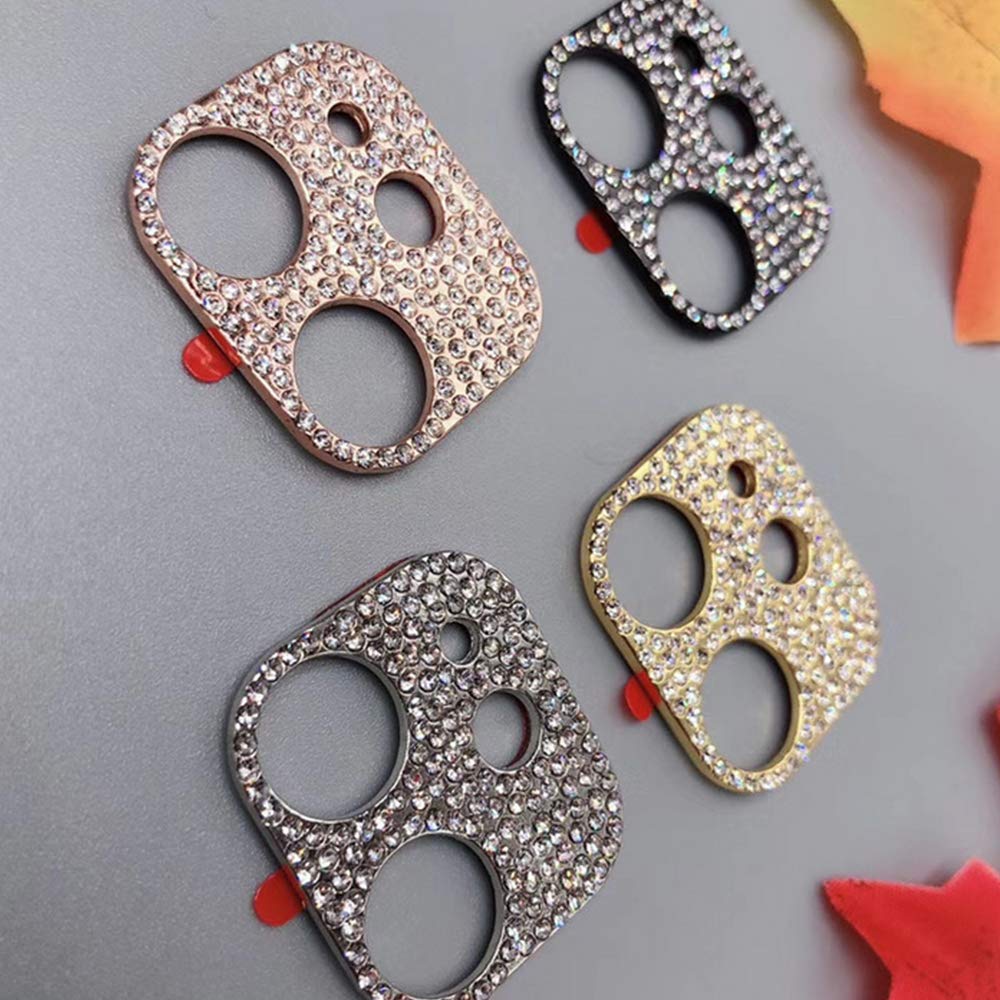 [2 Pack] Bling Crystal Camera Lens Protector For Iphone 11/Iphone 12 Mini,Lntech Glitter Diamond Rear Camera Cover 3D Bling Diam