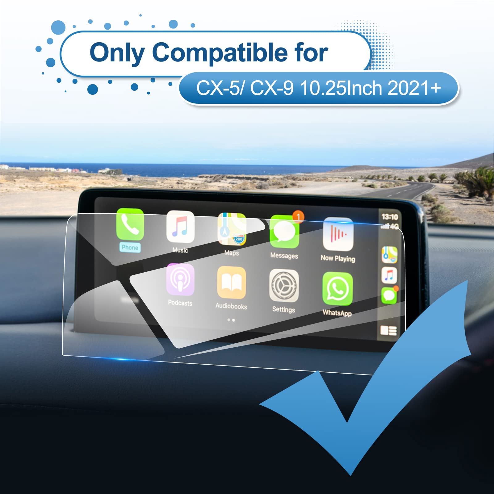 Coleya 2021 2024 Cx 5 Screen Protector For Mazda Cx 5 10.25 Inch Touch Screen, 9H Tempered Glass 2023 2024 Cx 5 2.5 S Carbon Edi