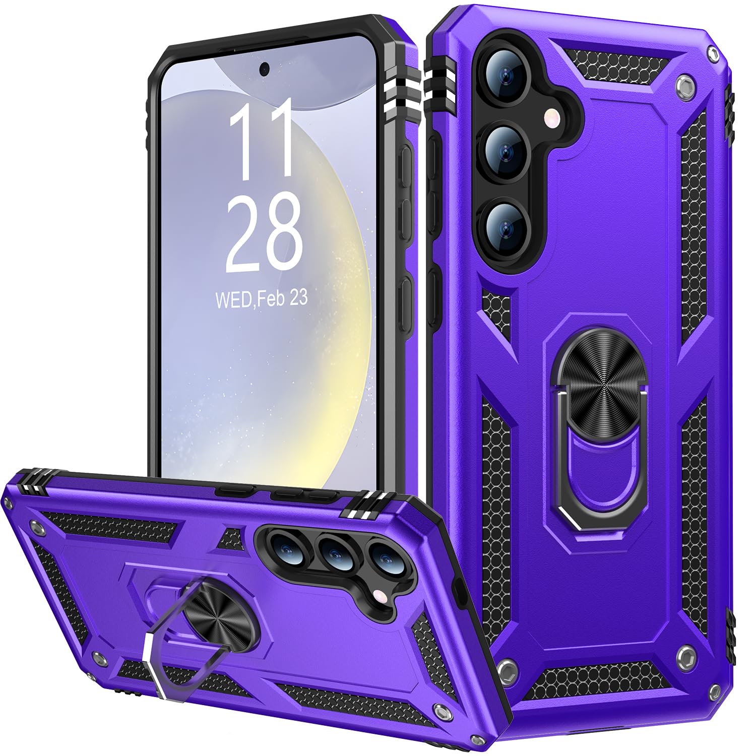 Ikazz For Galaxy S24 Plus Case,Military Grade Shockproof Heavy Duty Protective Phone Cover Pass 16Ft Drop Test With Magnetic Kic