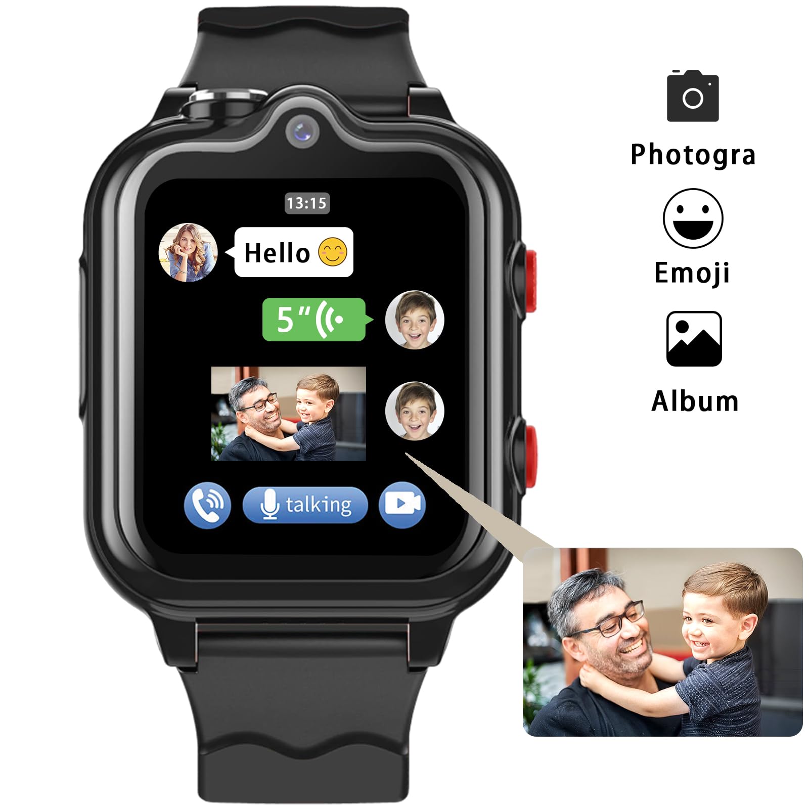 Ddioyiur Smart Watch For Kids, 4G Phone Calling & Text Messaging Child Phone Smartwatch With Wifi, Voice & Video Chat, Bluetooth