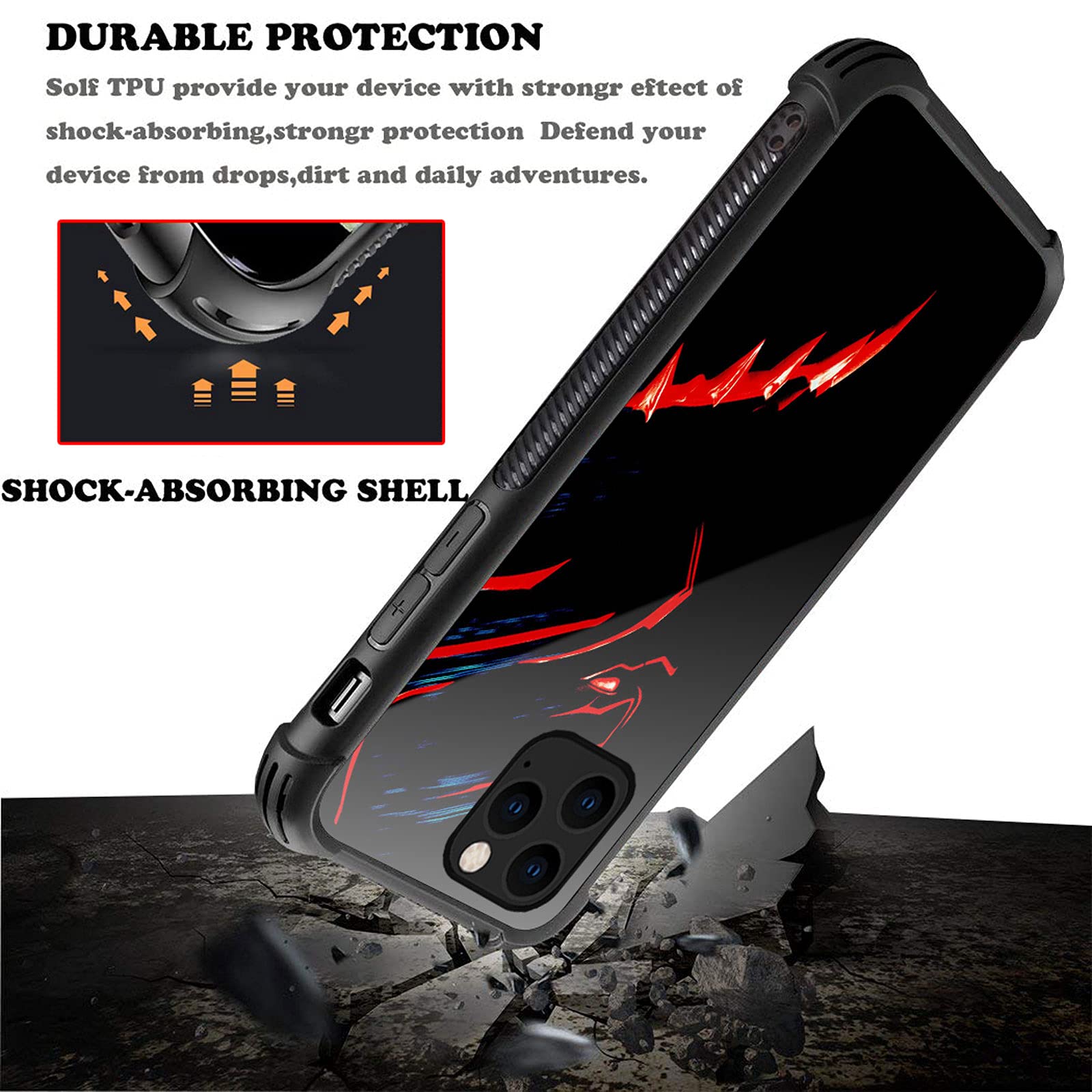 CARLOCA iPhone 13 Mini Case Shockproof Panther Graphic Black Red Polycarbonate