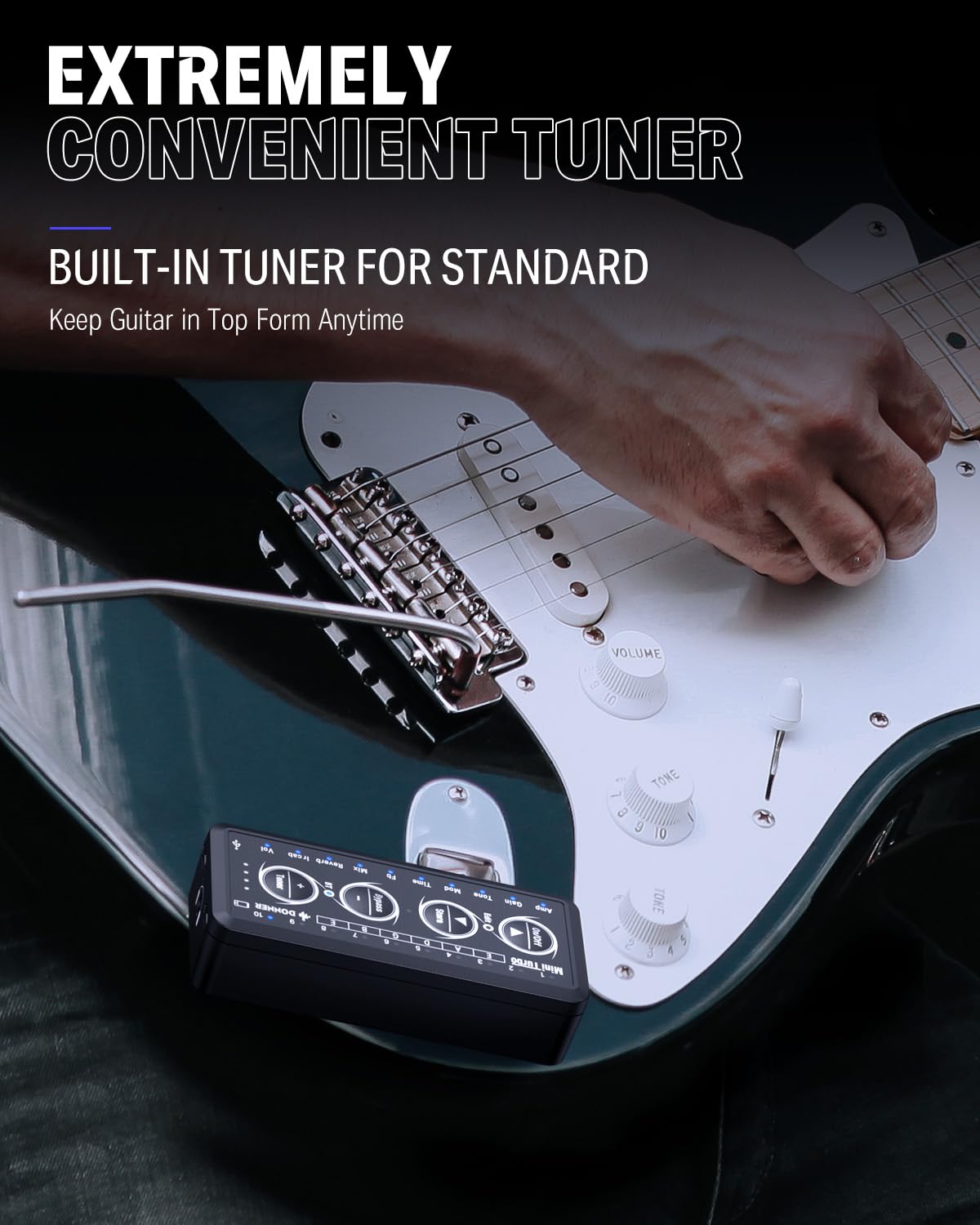 Donner Guitar Headphone Amp Mini Turbo With 10 Amp Models Tuner Usb Rechargeable Multi Effects Delay Reverb Chorus Overdrive Min