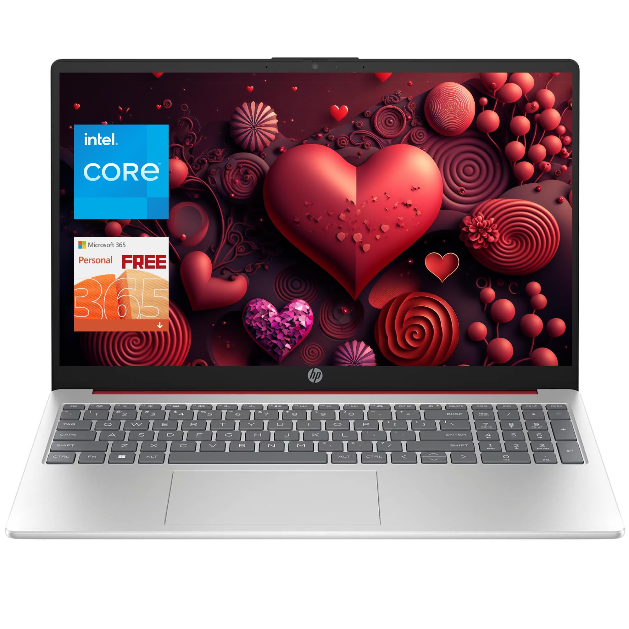 Hp 15.6'' Portable Laptop With 1 Year Microsoft 365, Intel Quad Core Processor, 16Gb Ram, 384Gb Storage(128G Ssd+256G Jvq Usb),