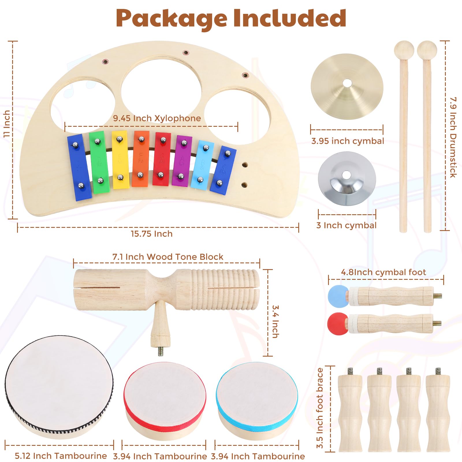 Ranming Xylophone 8 Notes Glockenspiel Xylophone,9 In 1 Wooden Xylophone ,Xylophones Instrument Music Teaching Xylophone Music T