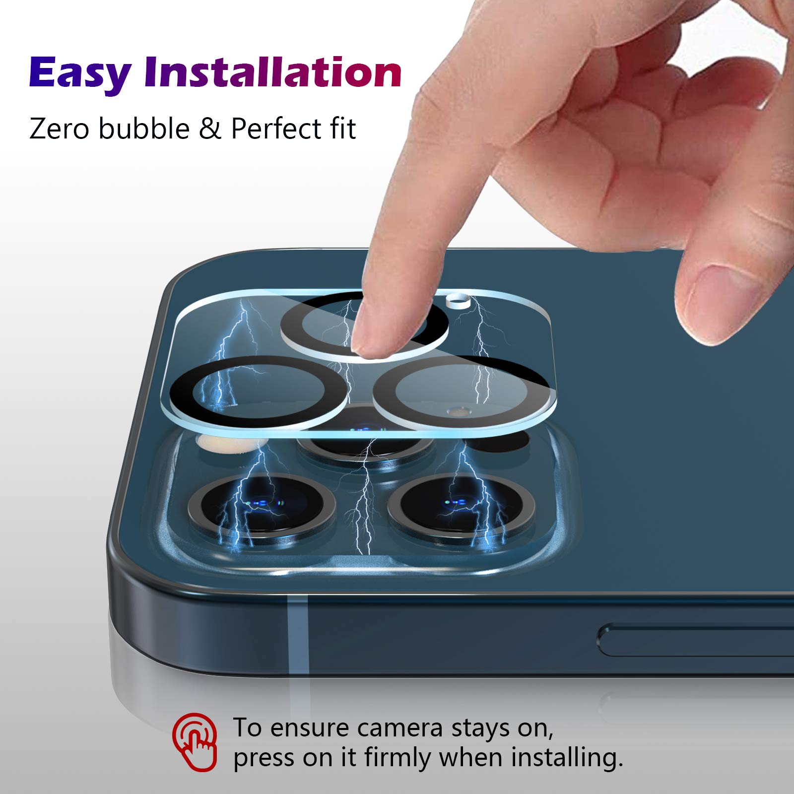 [3 Pack] Cloudvalley Camera Lens Protector For Iphone 12 Pro Max, 6.7'' Tempered Glass + Camera Lens Cover, 9H Hardness, 6.7 Inc