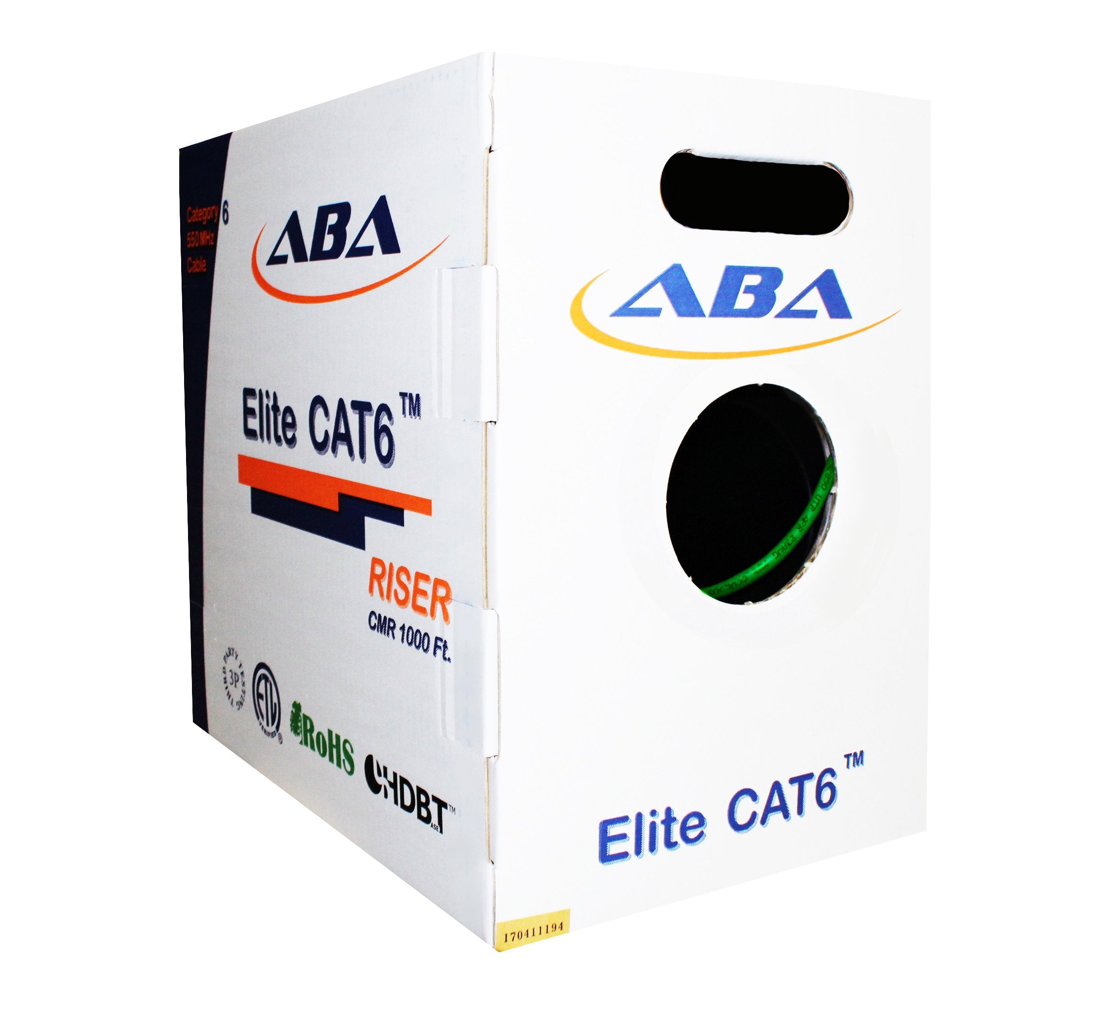 Cat6 Riser (Cmr), Ethernet Cable 1000Ft, Green, No Spline, Unshielded Twisted Pair (Utp) 23Awg, Solid Pure Bare Copper, 550Mhz,