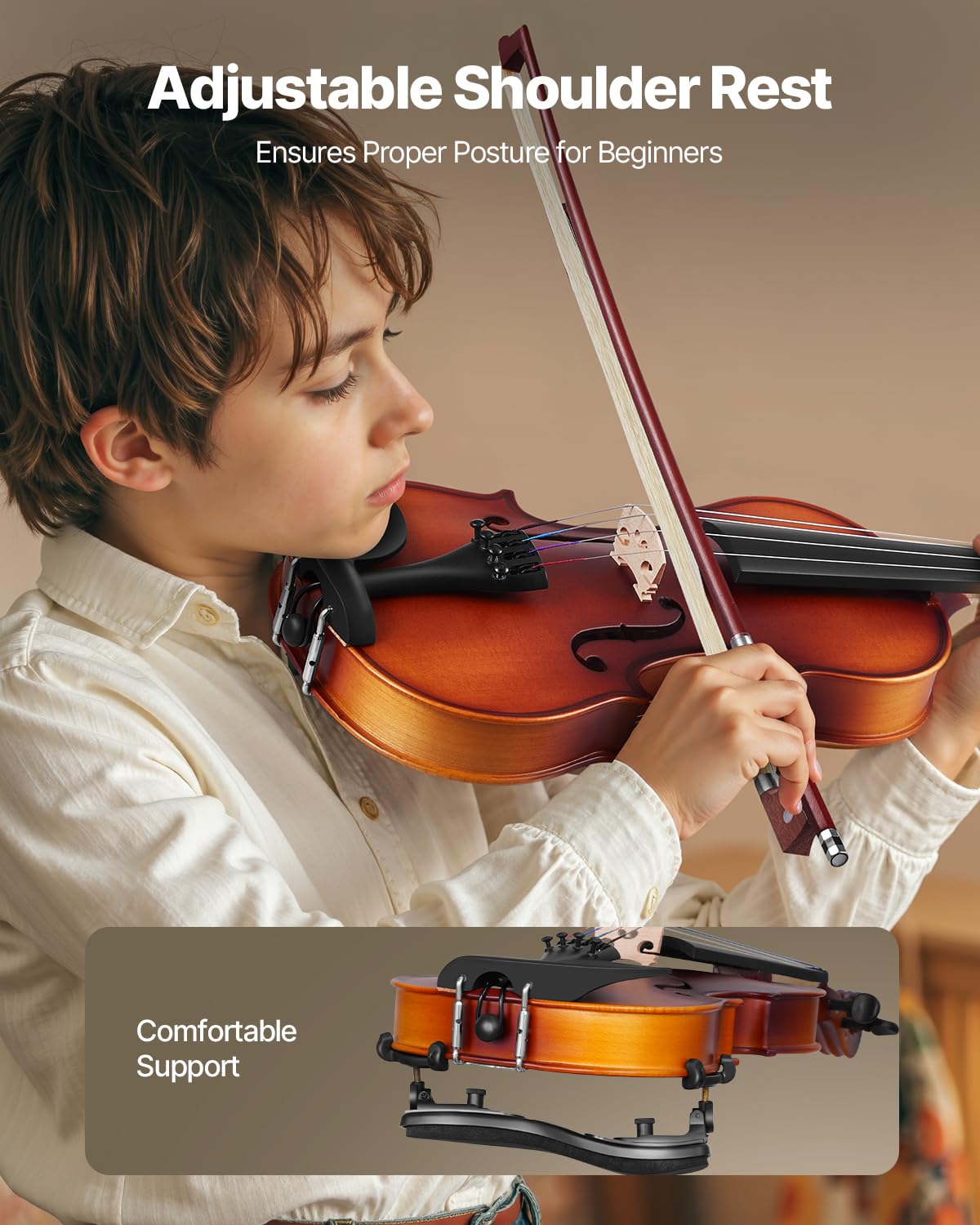 Vevor Violin 1/2 Size For Adults, Violin Fiddle Set For Beginners Student With Hard Case, Rosin, Bow, Shoulder Rest,Bridge,Tuner