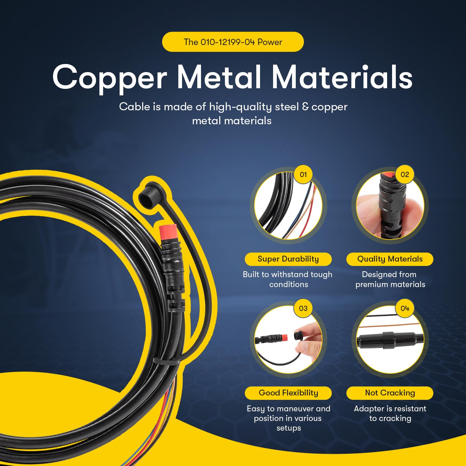 Sunluway Upgraded 010 12199 04 Power/Data Cable Compatible For Garmin Echomap & Striker Series Fishfinder, 6Ft Power Cable With