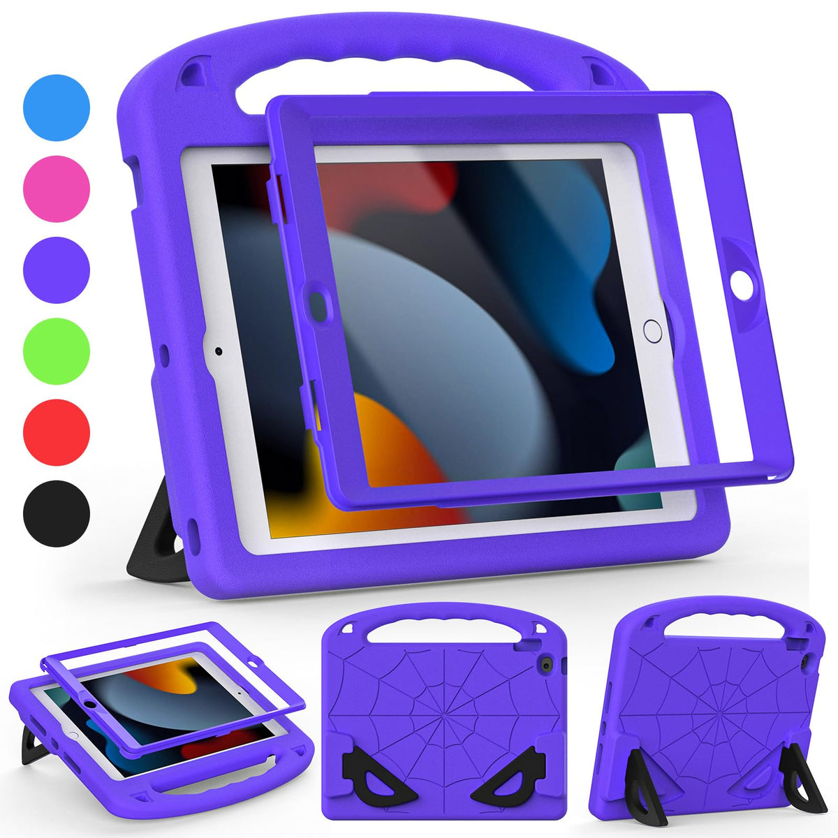 Kids Case For Ipad 9Th/8Th/7Th Generation   Ipad 10.2 Inch 2021/2020/2019 Case With Built In Screen Protector, Shockproof Handle