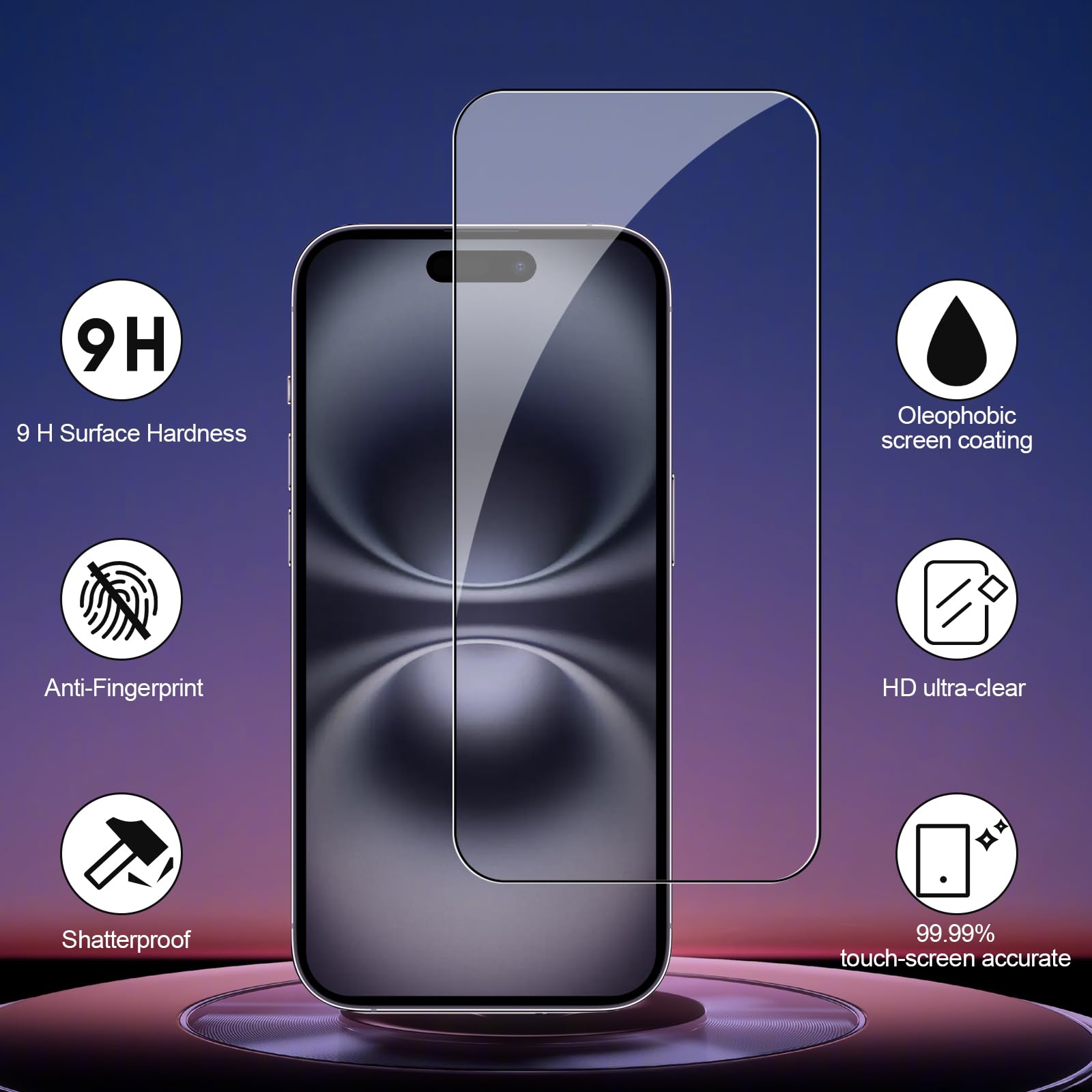 Avoar [3+3 Pack Glass Screen Protector For Iphone 16 With Camera Lens Protector, 6.1 Inch Hd Clear Tempered Glass Film For Iphon