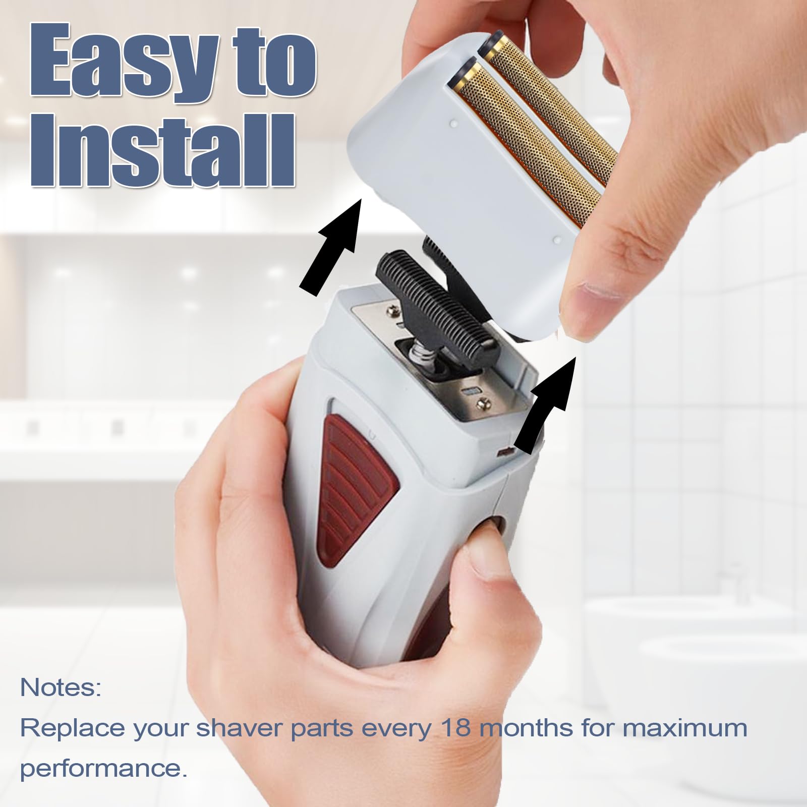 2 Pack Pro Shaver Replacement Foil And Cutters Compatible With Andis 17150(Ts 1)/17155/17200 Shaver For Profoil & Lithium Shaver