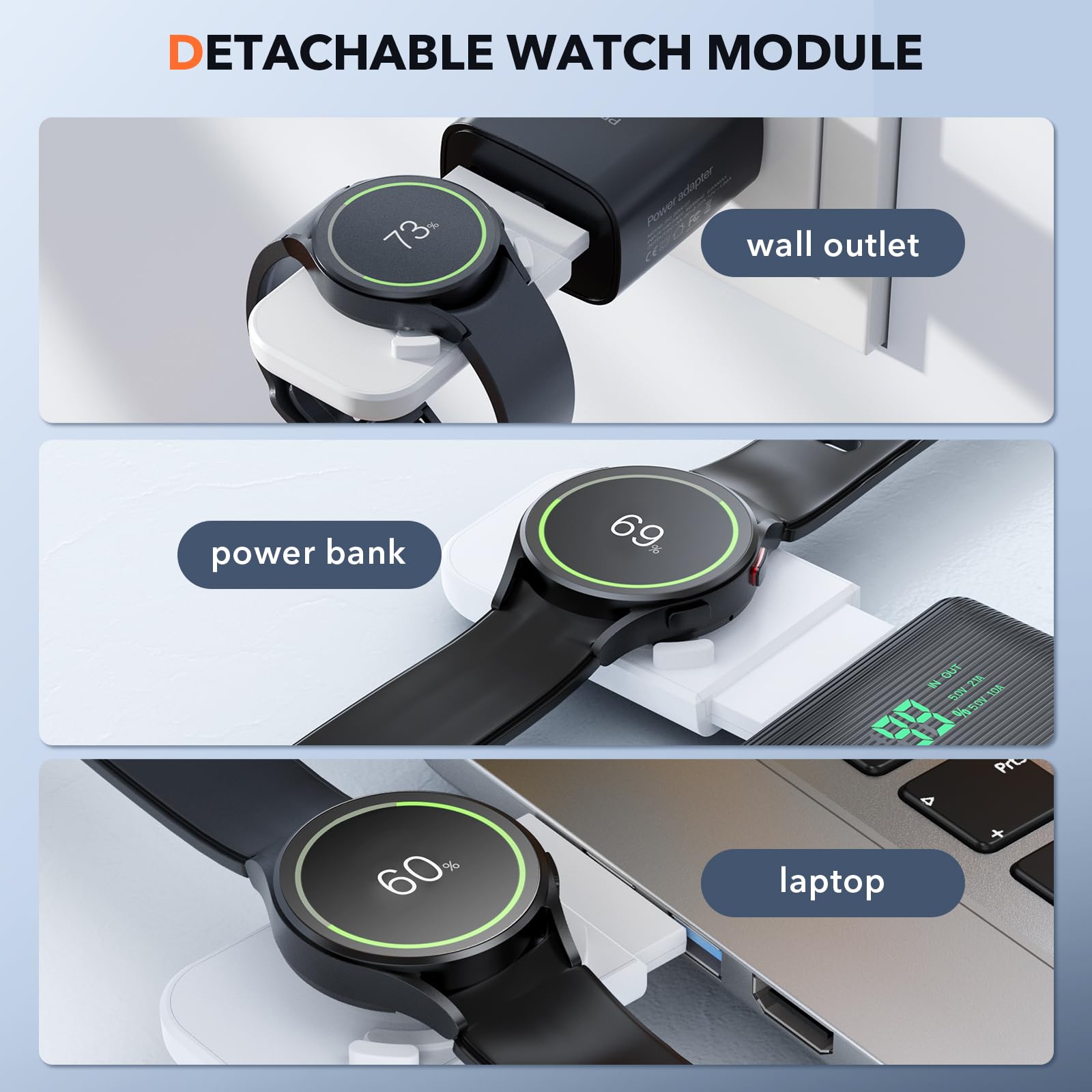 Lk Samsung Wireless Charger 3 In 1 Samsung Charging Station Galaxy Watch Charger Compatible For Samsung S24 Ultra Plus S23 S22 S