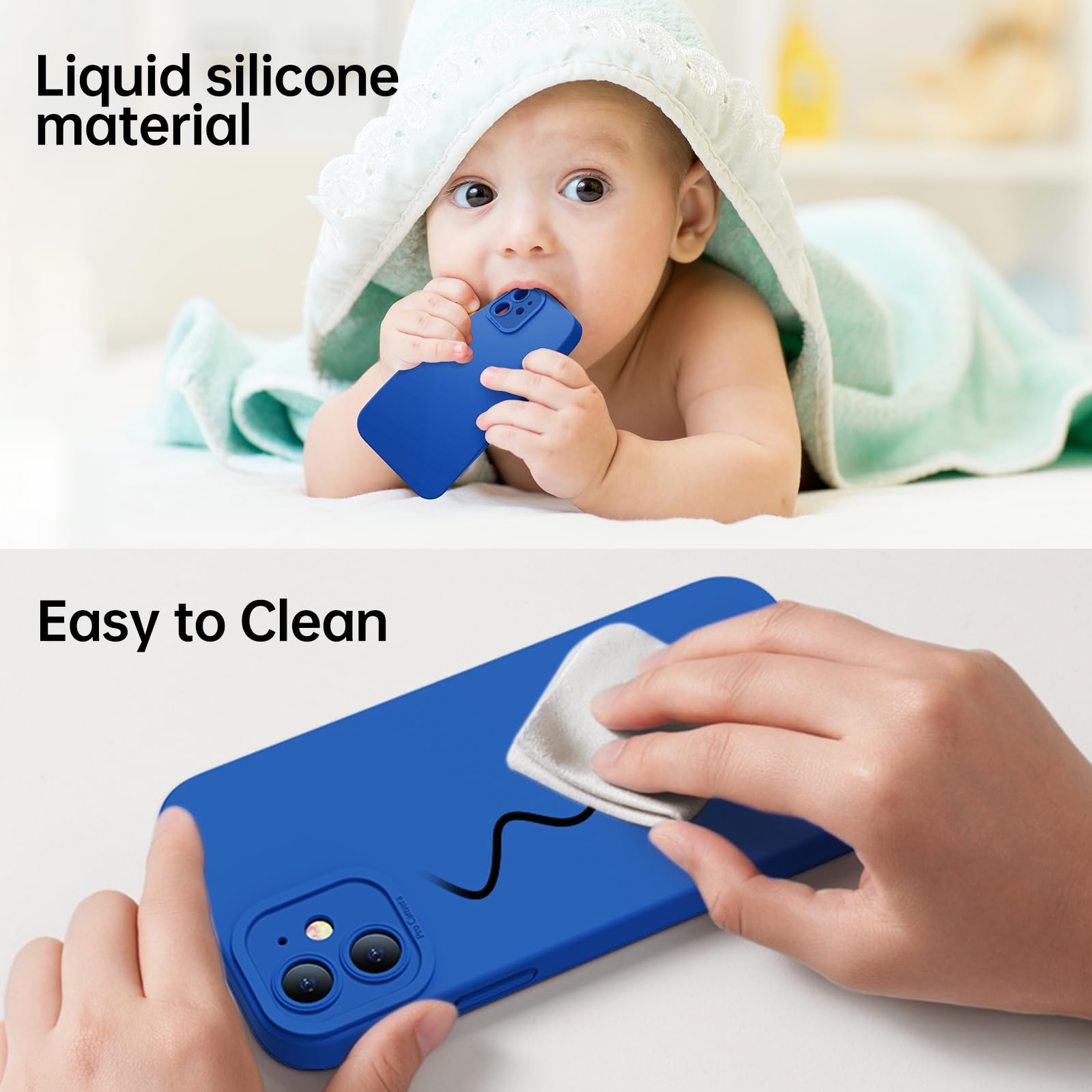 Kiresen Designed For Iphone 12 Case With Screen Protector   Upgraded Camera Protection   Wireless Charging Compatible   Silicone