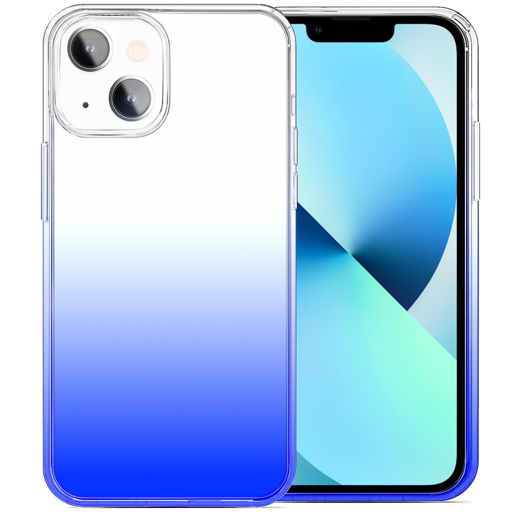 Jjgoo Compatible With Iphone 13 Case Clear Soft Transparent Shockproof Protective Slim Thin Bumper Phone Cover, Gradient Blue