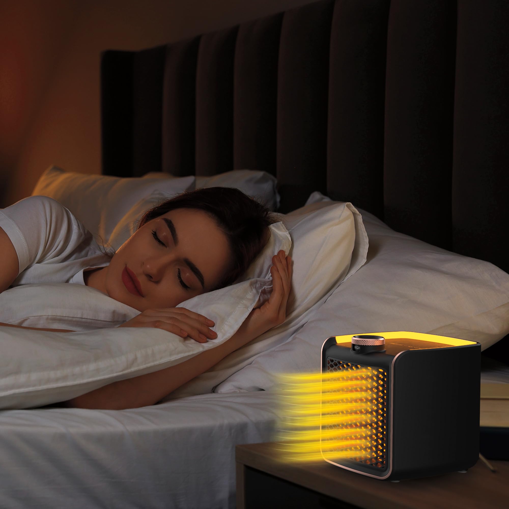 Handy Heater Instant Heat   Copper Infused Ceramic Technology Space Heater, 1200 Watts, Portable Heater For Office, Bedroom Or A