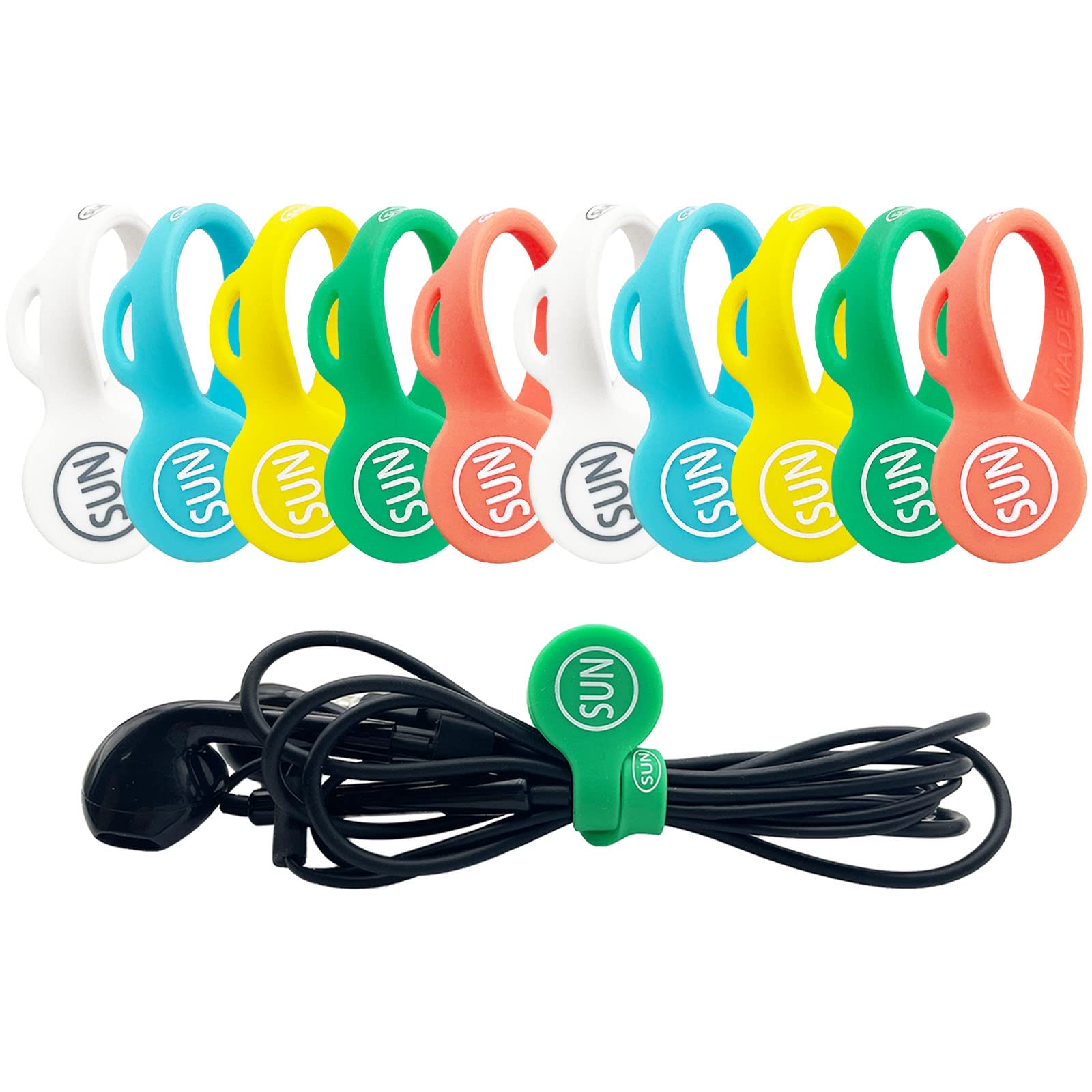 Sunficon 10 Pack Cable Clips Organizers Earbuds Cord Organizers Magnetic Cable Clips Bookmark Whiteboard Noticeboard Fridge Magn