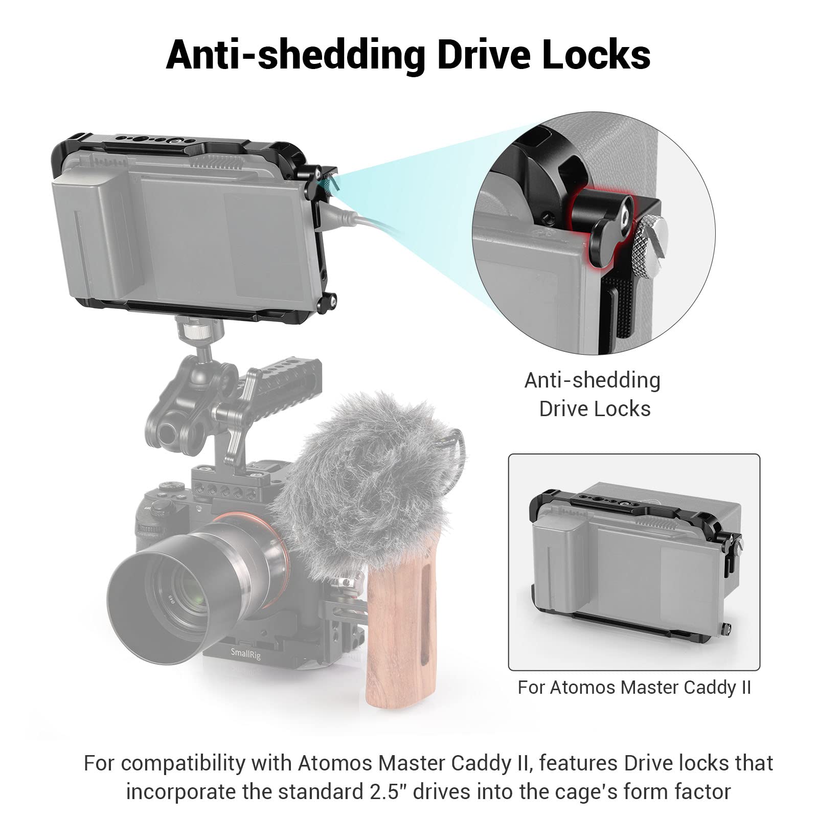 Smallrig Cage For Atomos Ninja Series,Built In Nato Rail And Cable Clamp Monitor Cage For Atomos Ninja V/Ninja V Plus/Ninja/Ninj
