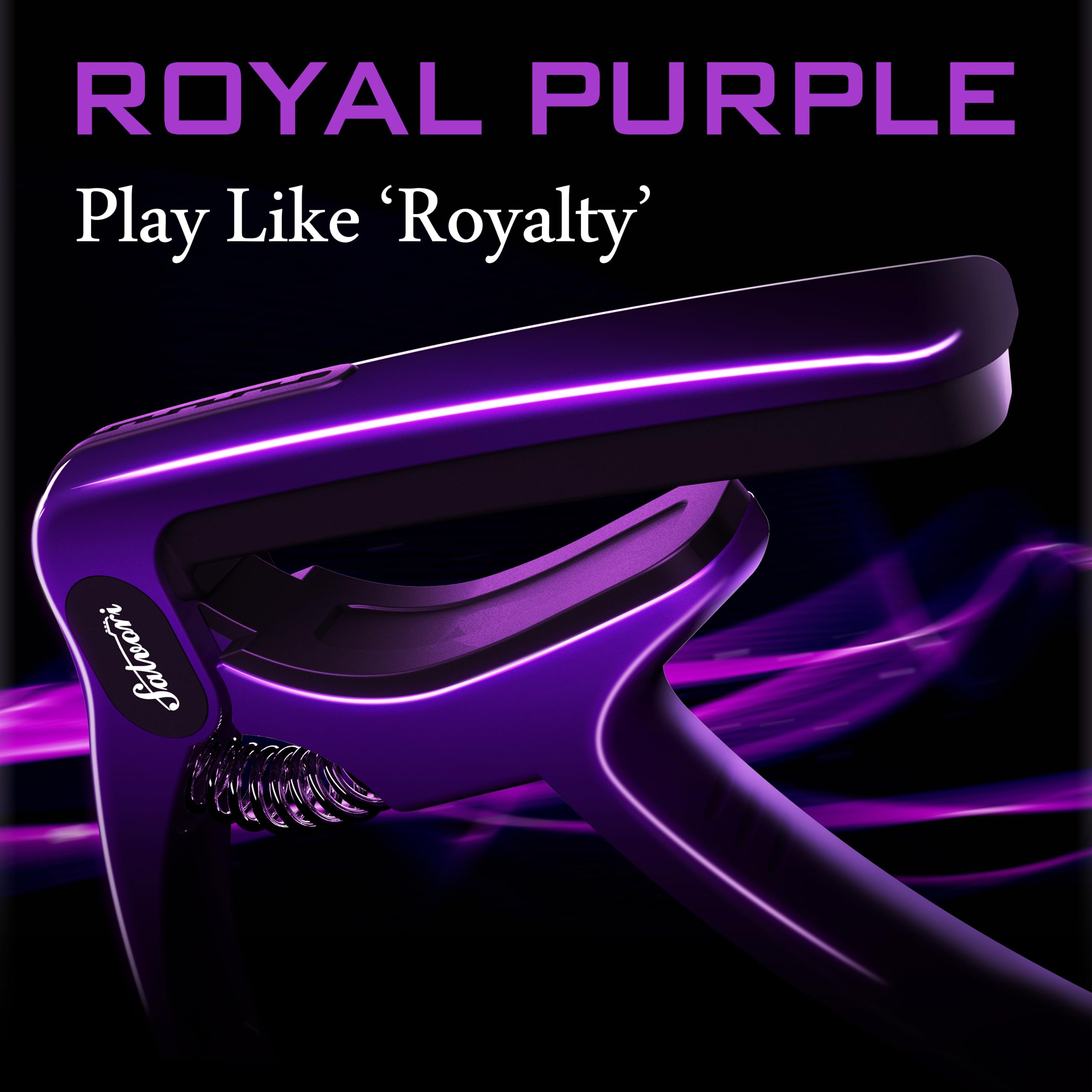 Salvori Exclusive Gradient Royal Silk Purple Heavy Duty Guitar Capo For Acoustic/Electric Guitar With 4 Picks, Guitar Clip/Guita