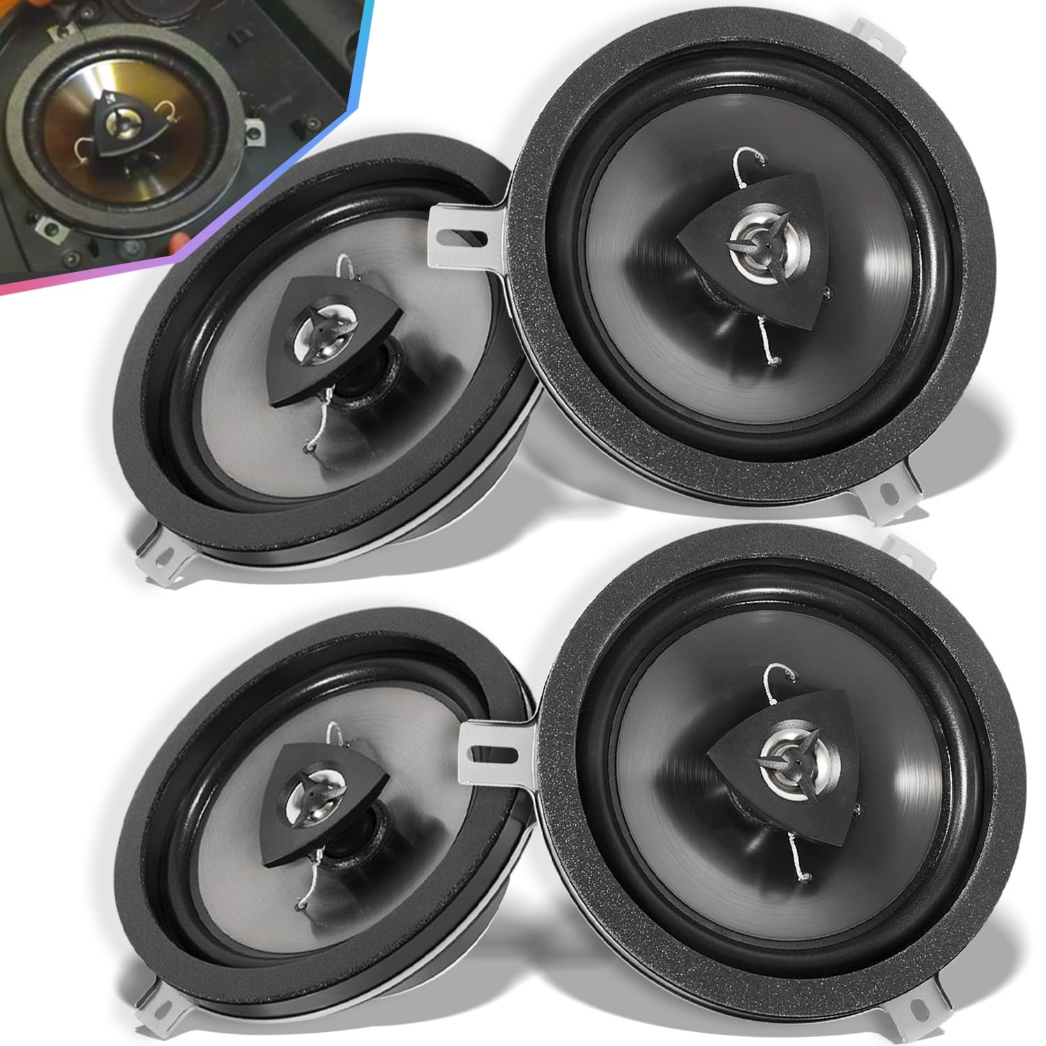 4 Pack Replace For Mopar Kicker Speaker Upgrade 2007 2018 Jeep Wrangler Jk Jku, 77Kick10