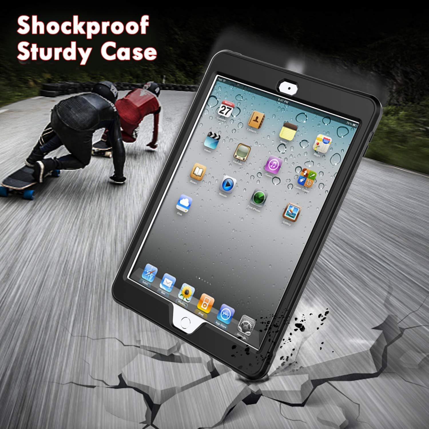 Zonefoker For Ipad 9Th Generation Case, For Ipad 8Th/7Th Gen 10.2 Inch Case 2021/2020/2019, Shockproof Dual Layer Slim Sturdy Ca