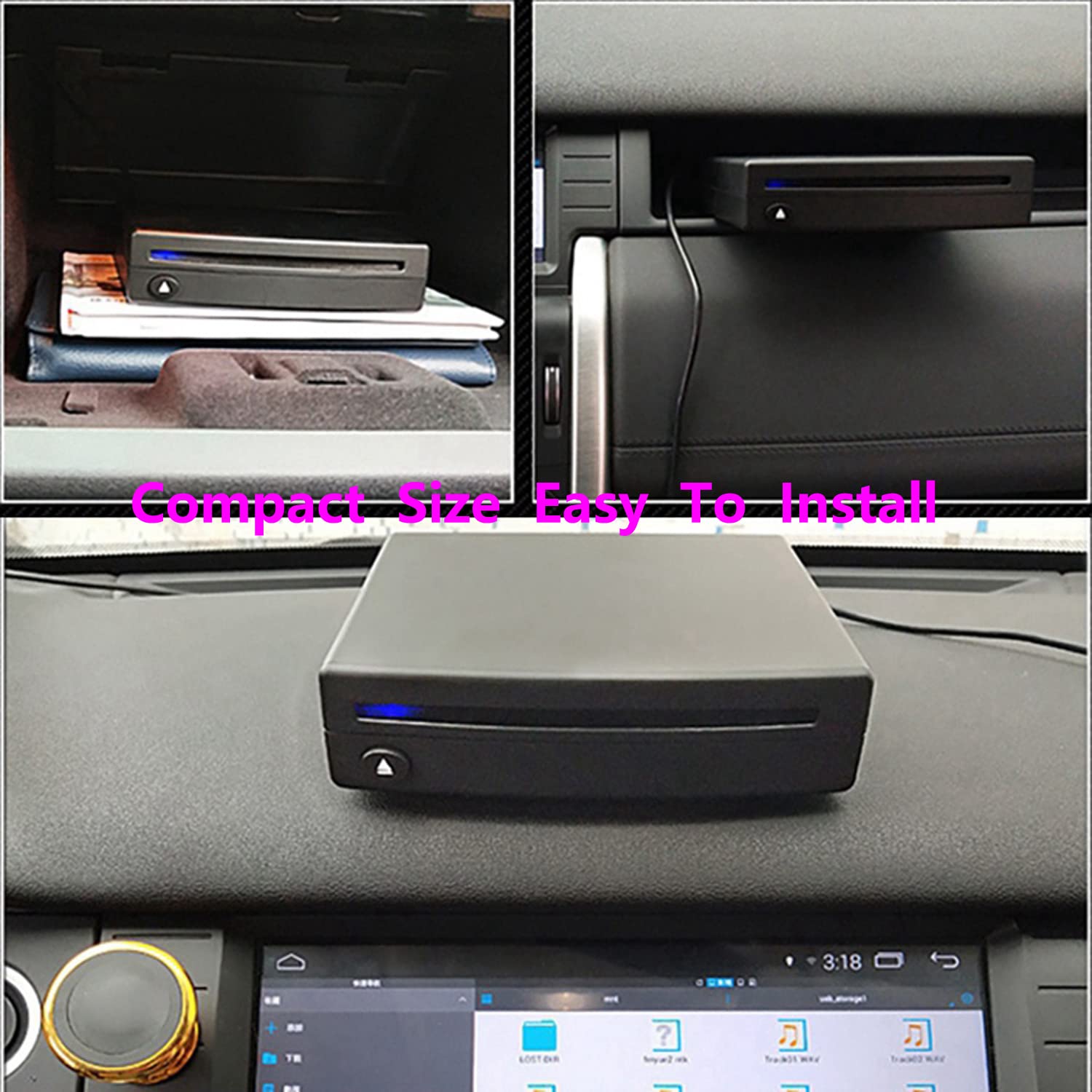 Xglysmyc External Usb Car Universal Cd Player,Vehicle Cd Player For Car Via Usb Radio Connection Portable Cd Player For Car Andr